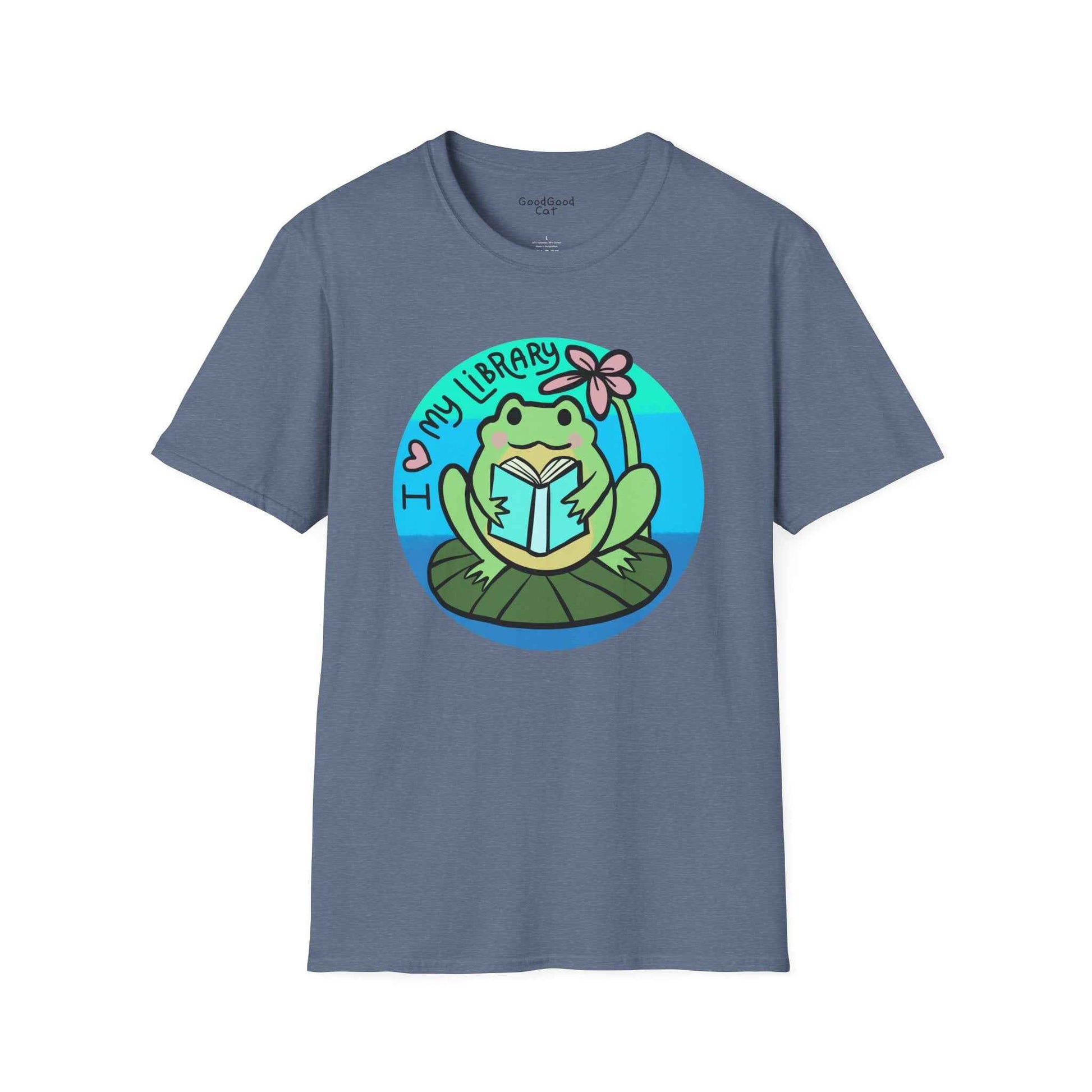 Softstyle 'I Love My Library' Unisex T-Shirt - Frog