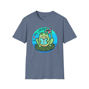 Softstyle 'I Love My Library' Unisex T-Shirt - Frog