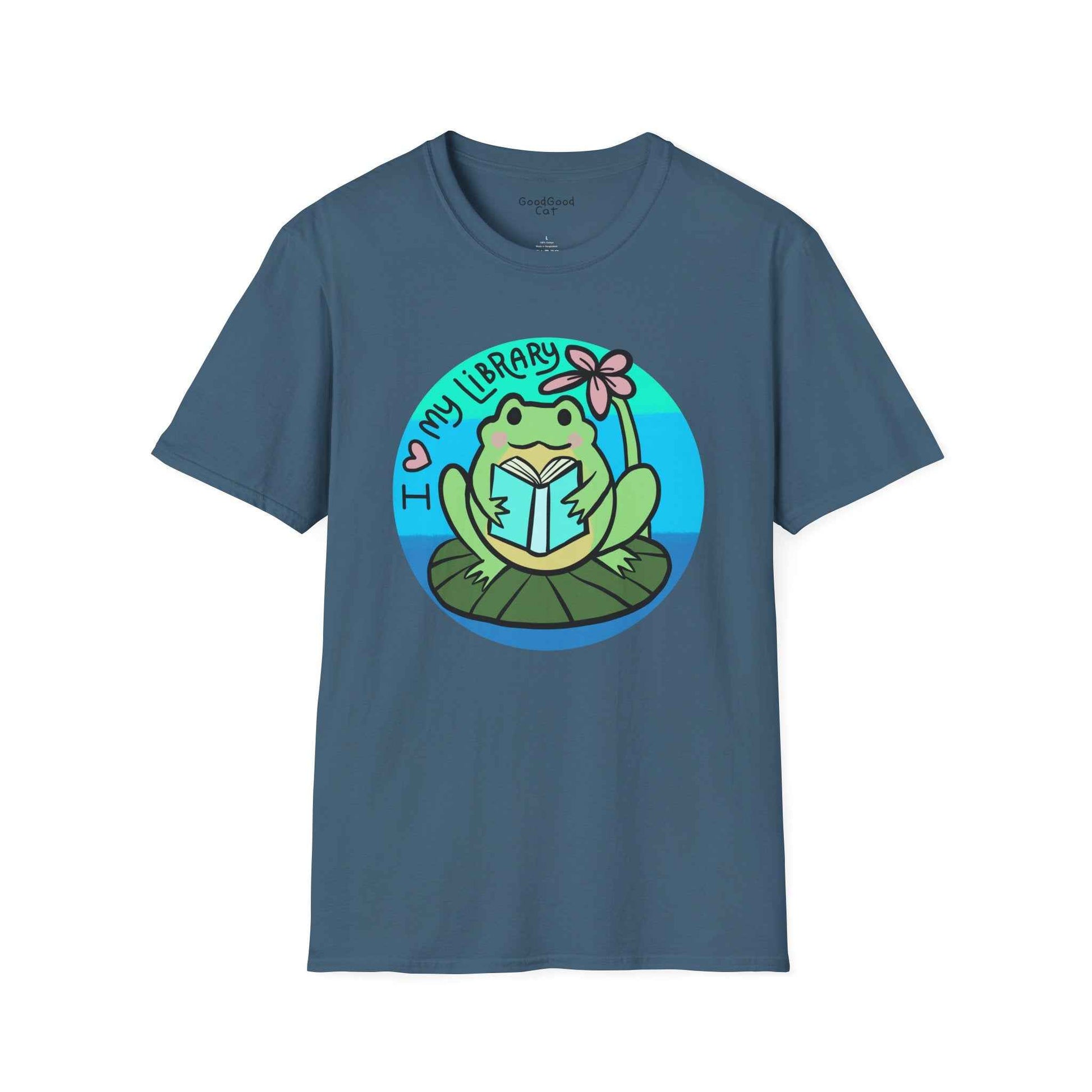 Softstyle 'I Love My Library' Unisex T-Shirt - Frog