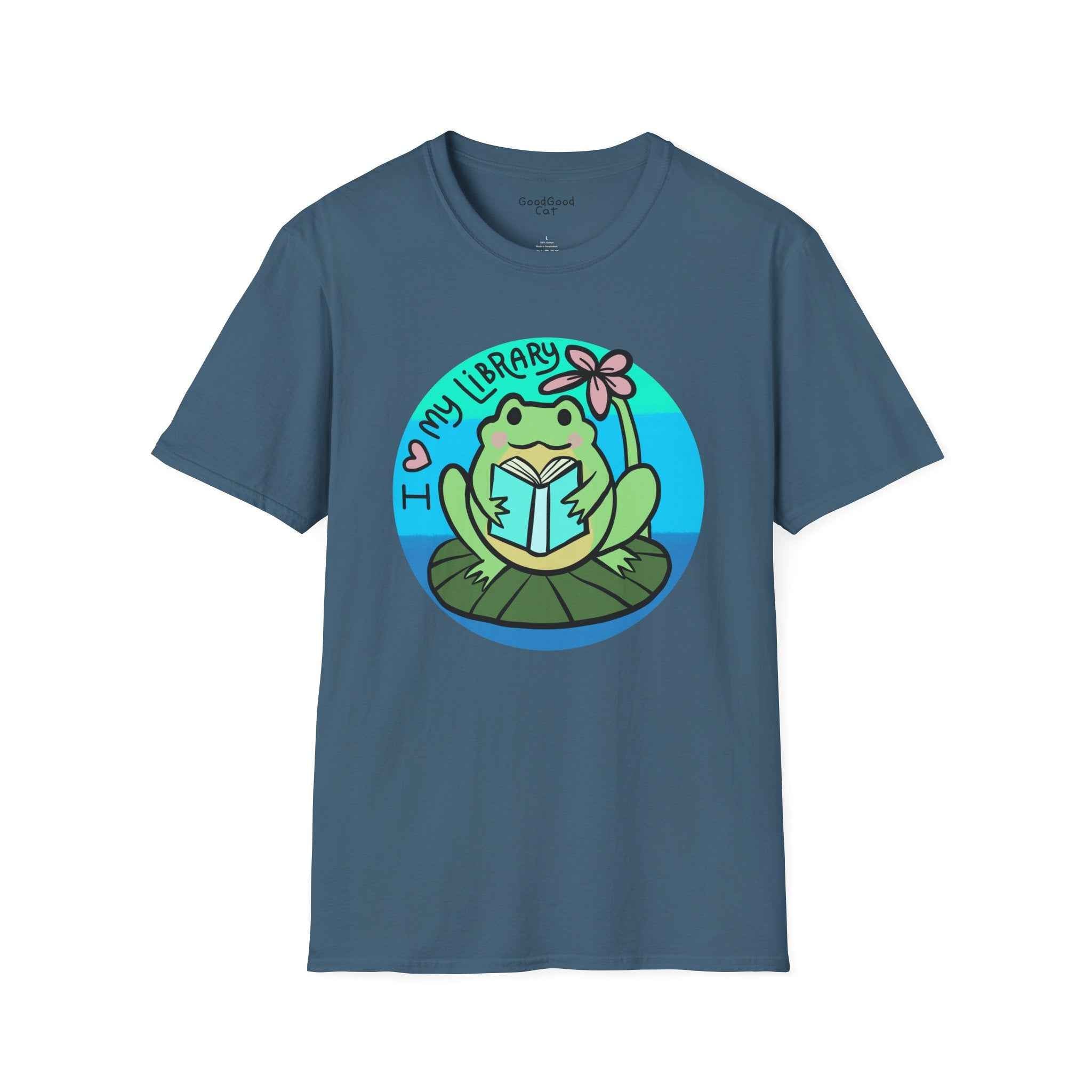 Softstyle 'I Love My Library' Unisex T-Shirt - Frog