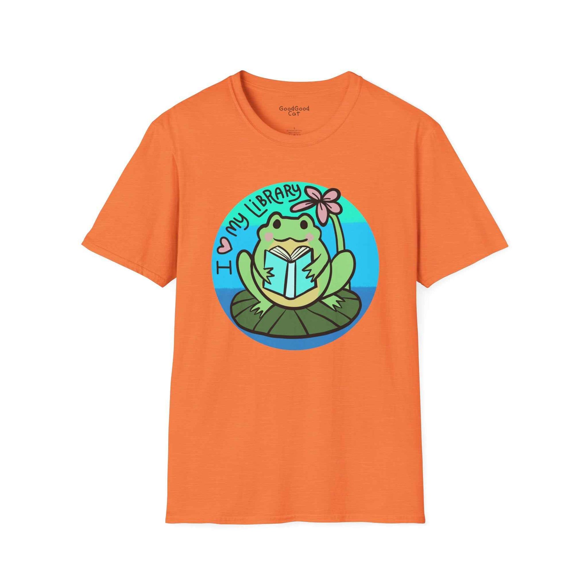 Softstyle 'I Love My Library' Unisex T-Shirt - Frog
