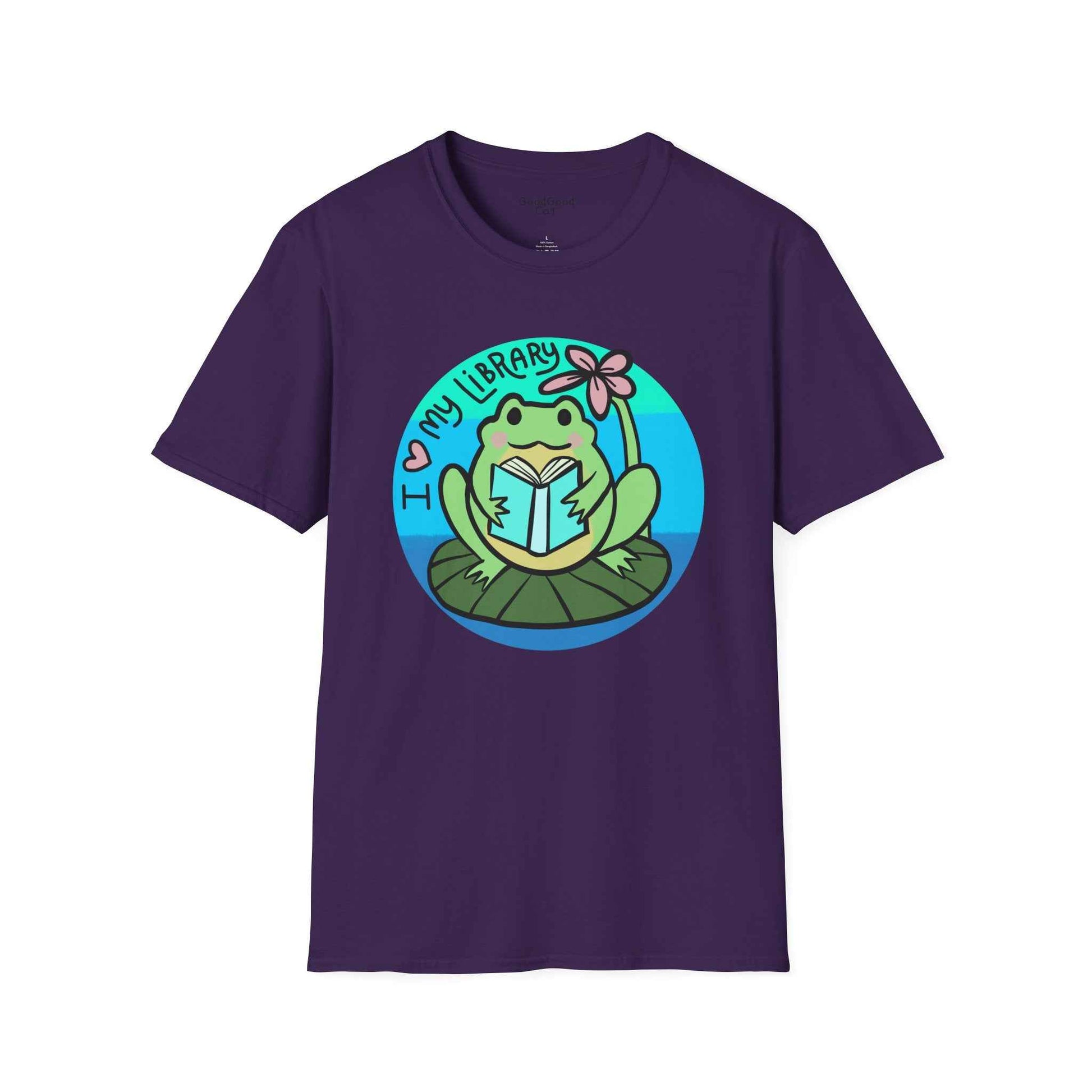 Softstyle 'I Love My Library' Unisex T-Shirt - Frog