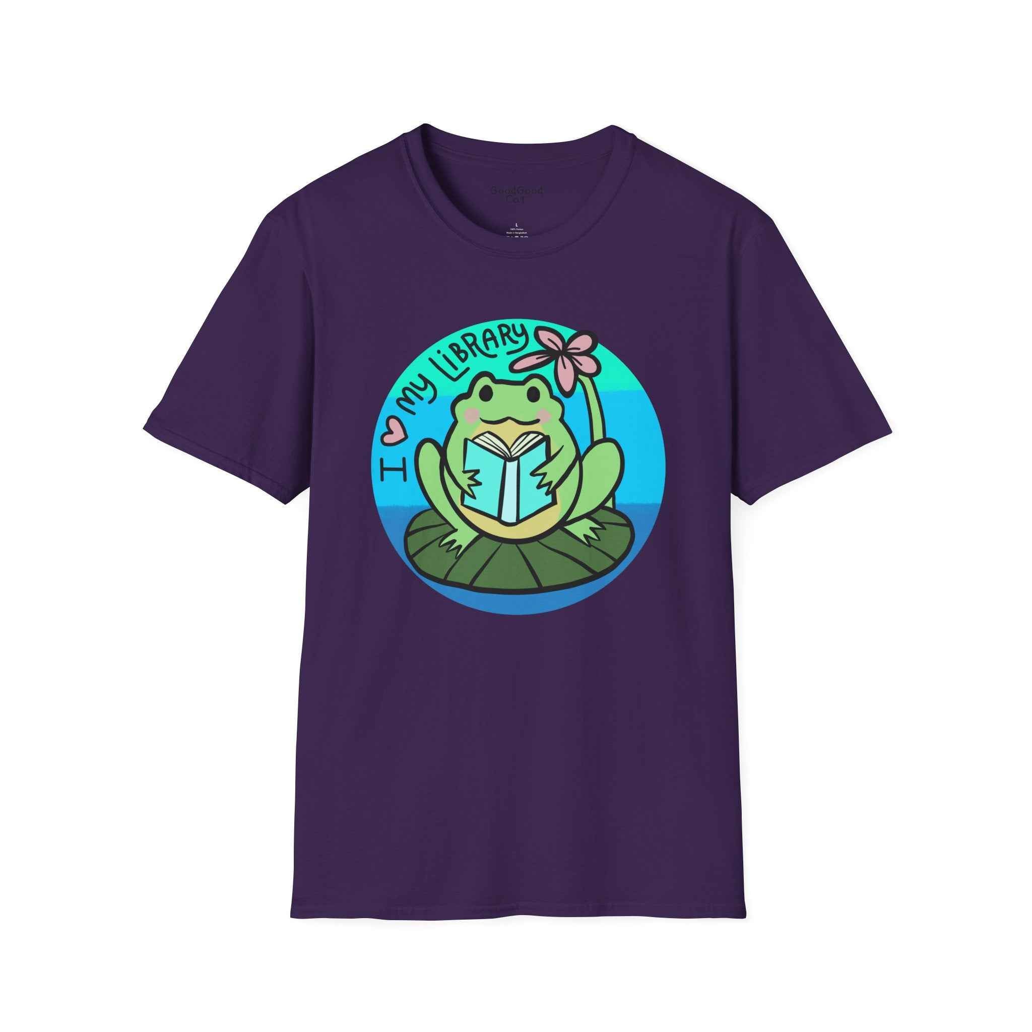 Softstyle 'I Love My Library' Unisex T-Shirt - Frog