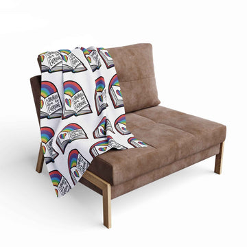 "Libraries are for Everyone" Fleece Blanket |  LGBTQ+ Support