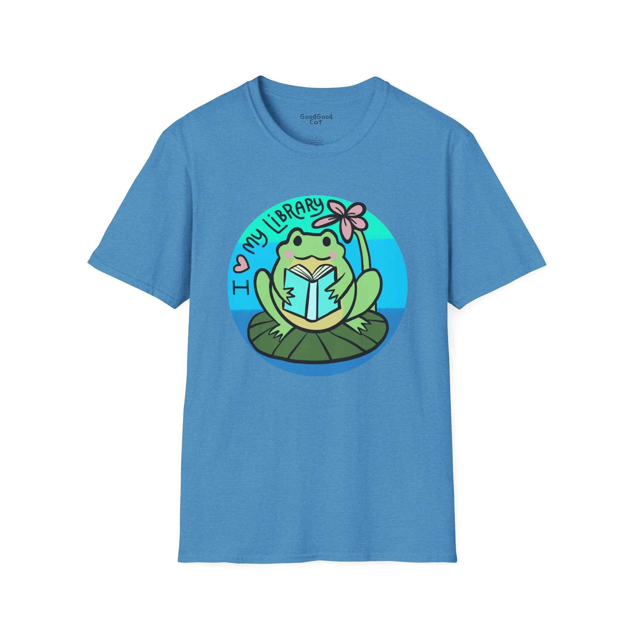 Softstyle 'I Love My Library' Unisex T-Shirt - Frog