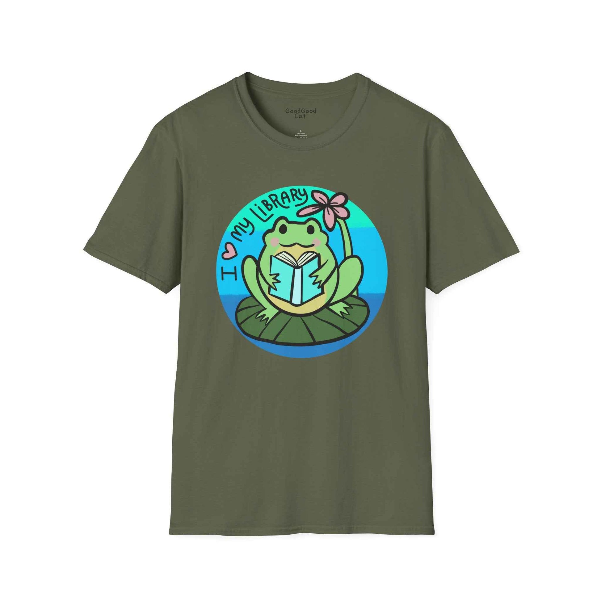 Softstyle 'I Love My Library' Unisex T-Shirt - Frog