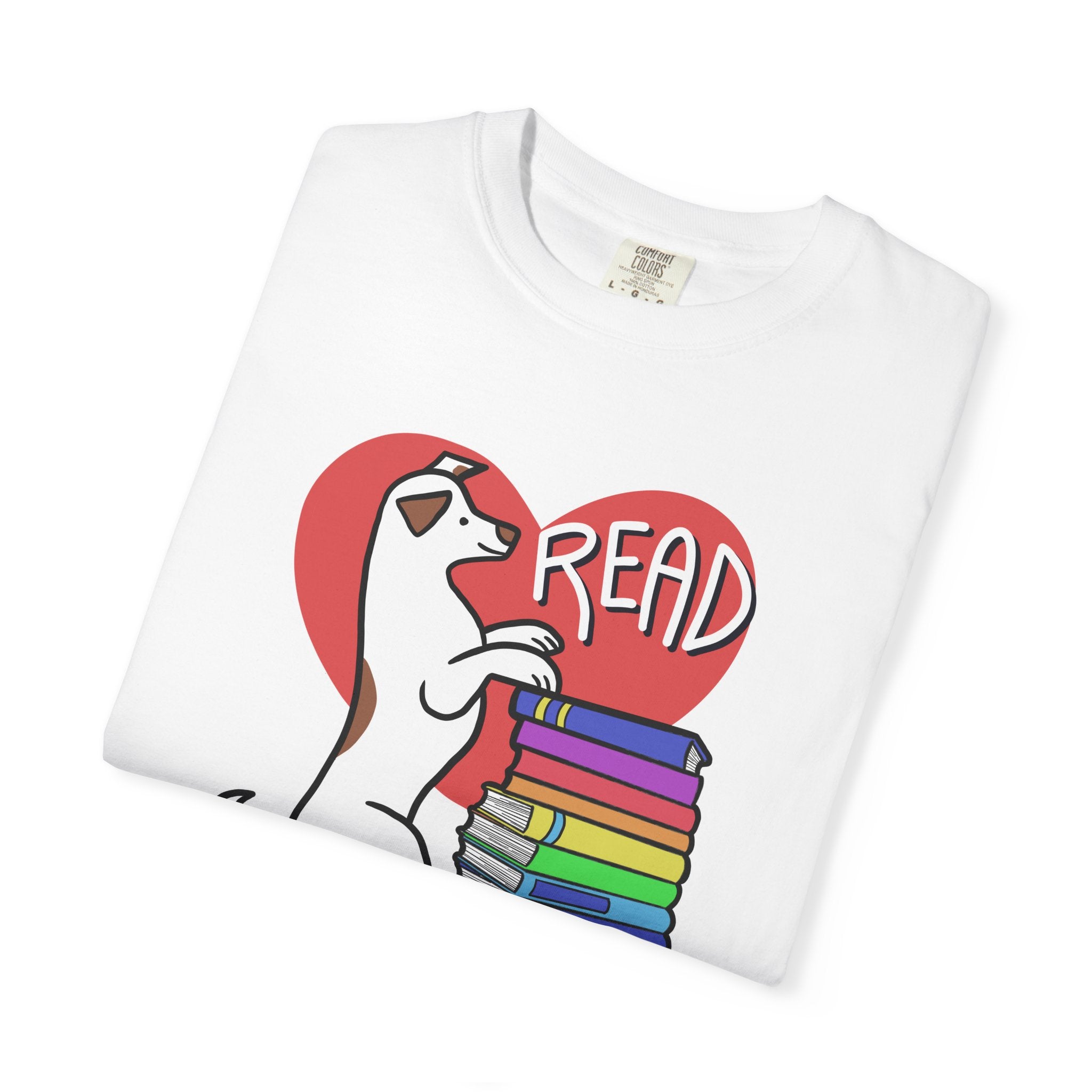 Bookish Dog Lover Tee, Read T-Shirt, Unisex Cotton Shirt, Gift for Readers, Literary Apparel, Cute Pet Lover Top