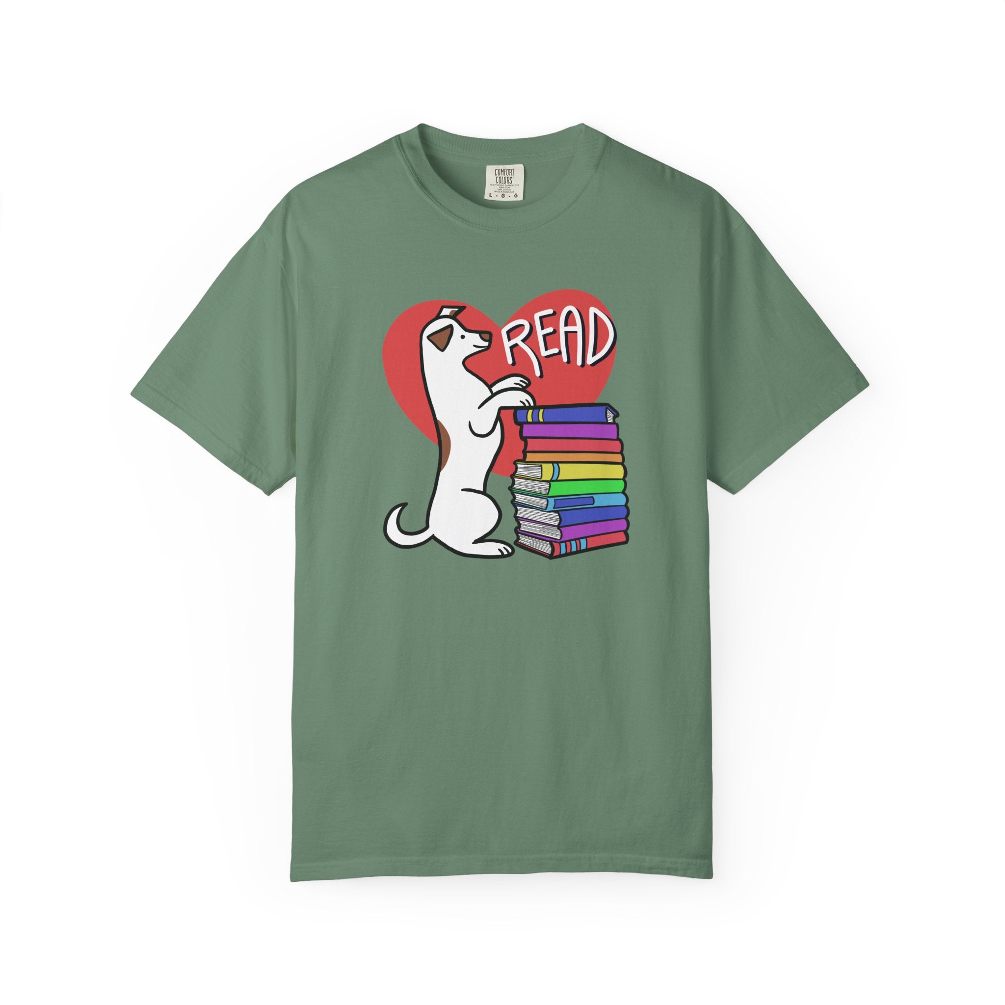 Bookish Dog Lover Tee, Read T-Shirt, Unisex Cotton Shirt, Gift for Readers, Literary Apparel, Cute Pet Lover Top