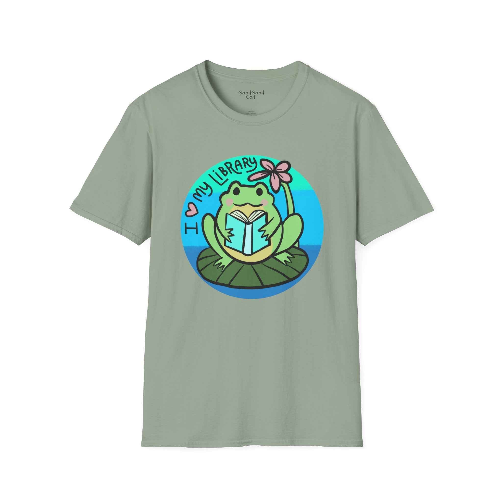 Softstyle 'I Love My Library' Unisex T-Shirt - Frog
