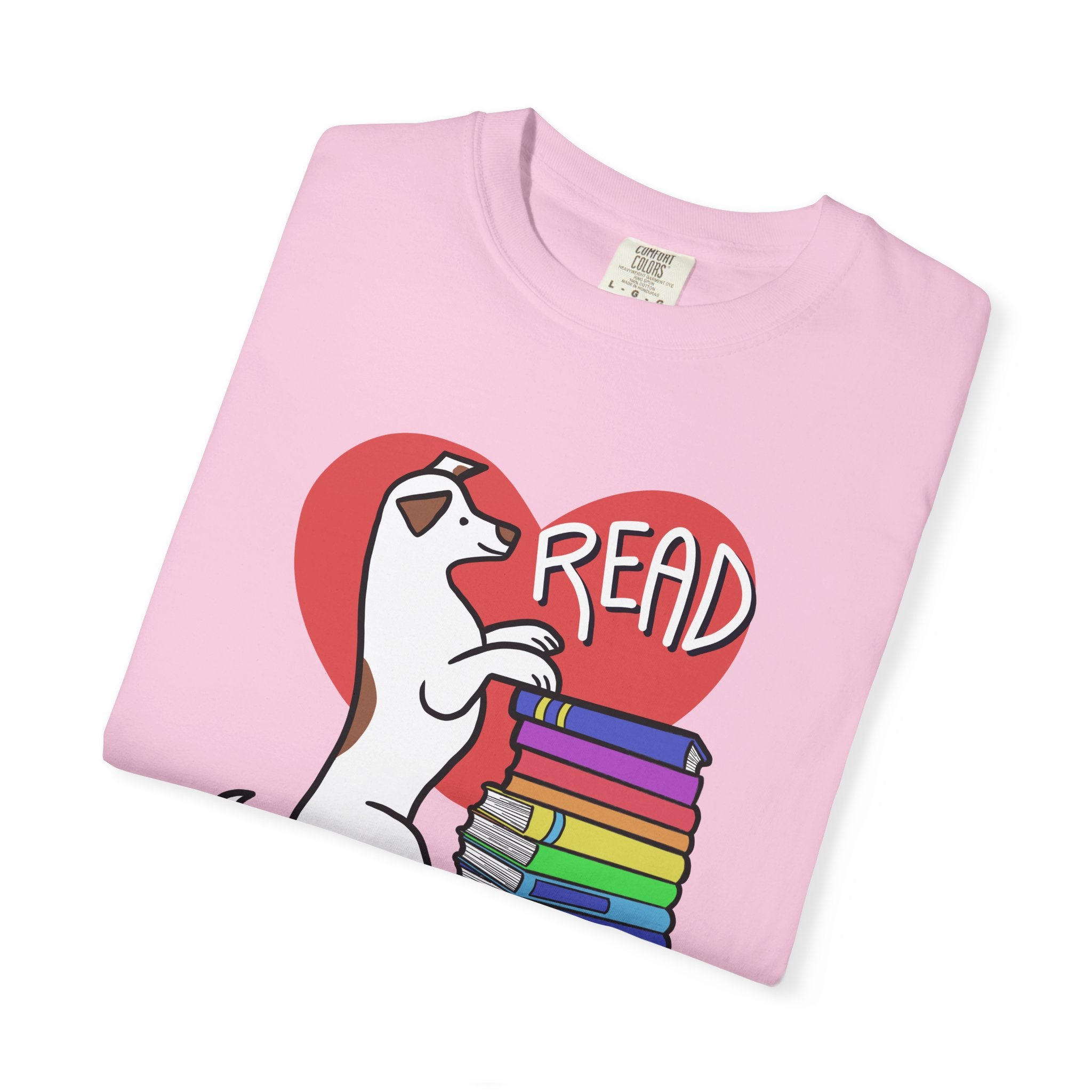Bookish Dog Lover Tee, Read T-Shirt, Unisex Cotton Shirt, Gift for Readers, Literary Apparel, Cute Pet Lover Top