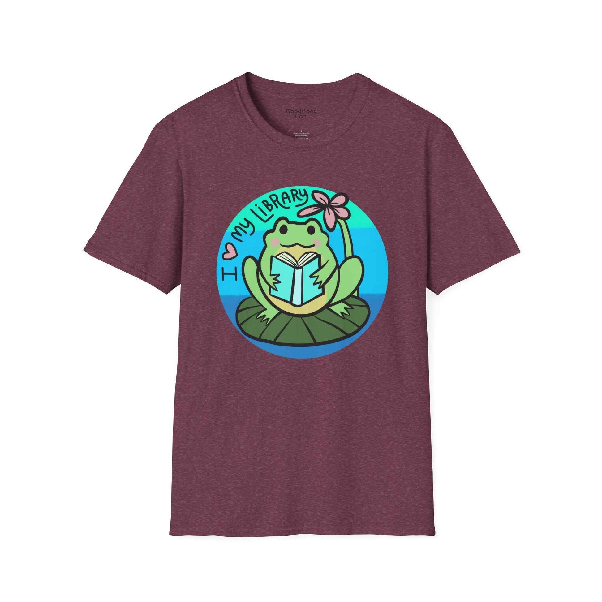 Softstyle 'I Love My Library' Unisex T-Shirt - Frog