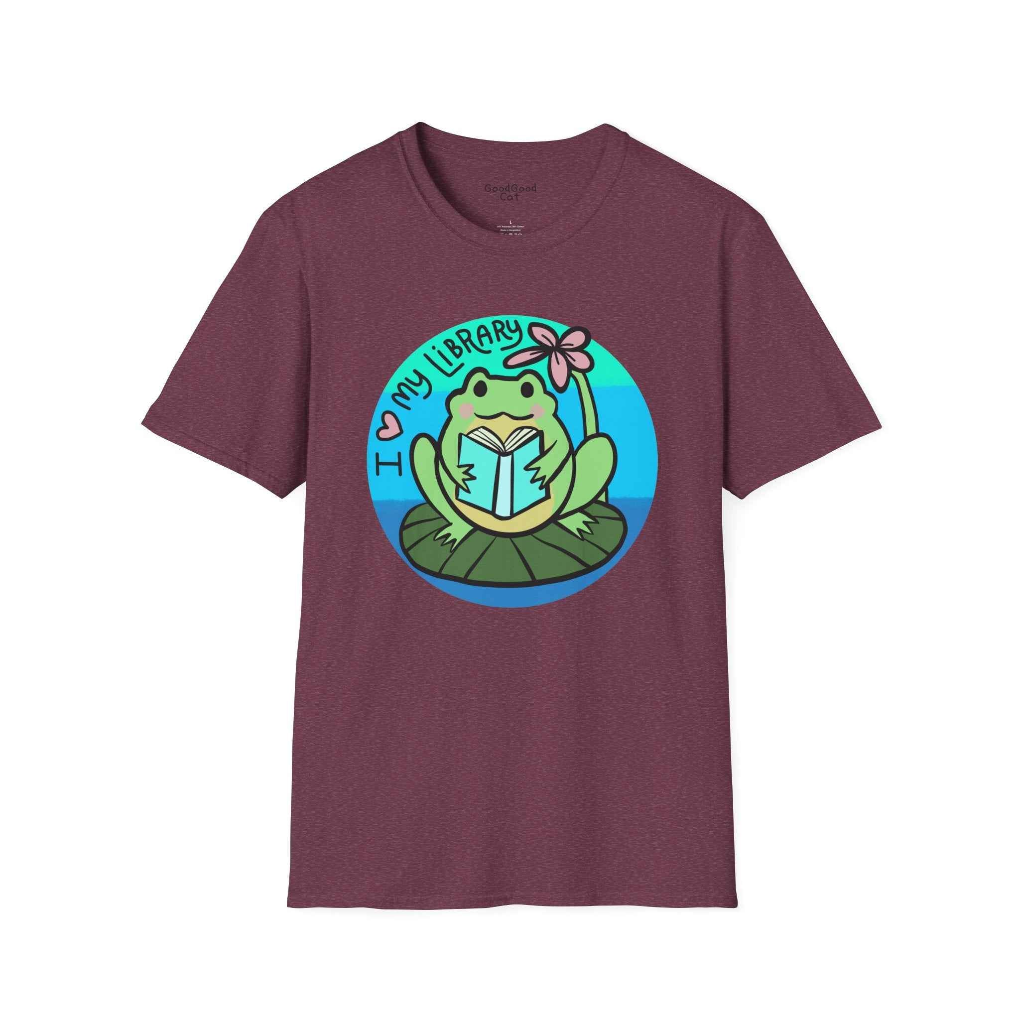 Softstyle 'I Love My Library' Unisex T-Shirt - Frog