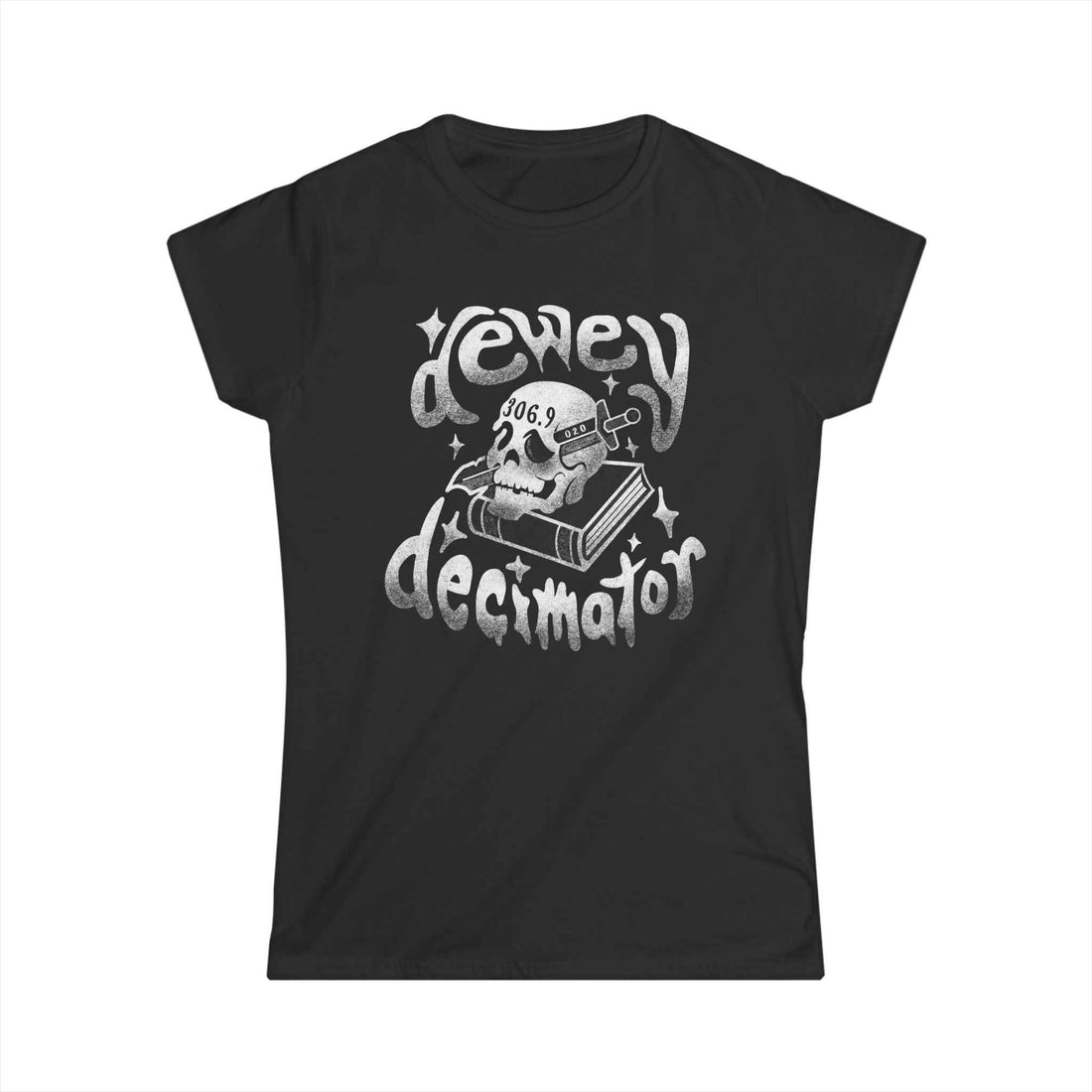 Women's Softstyle Tee - Dewey Decimator, Distressed Design