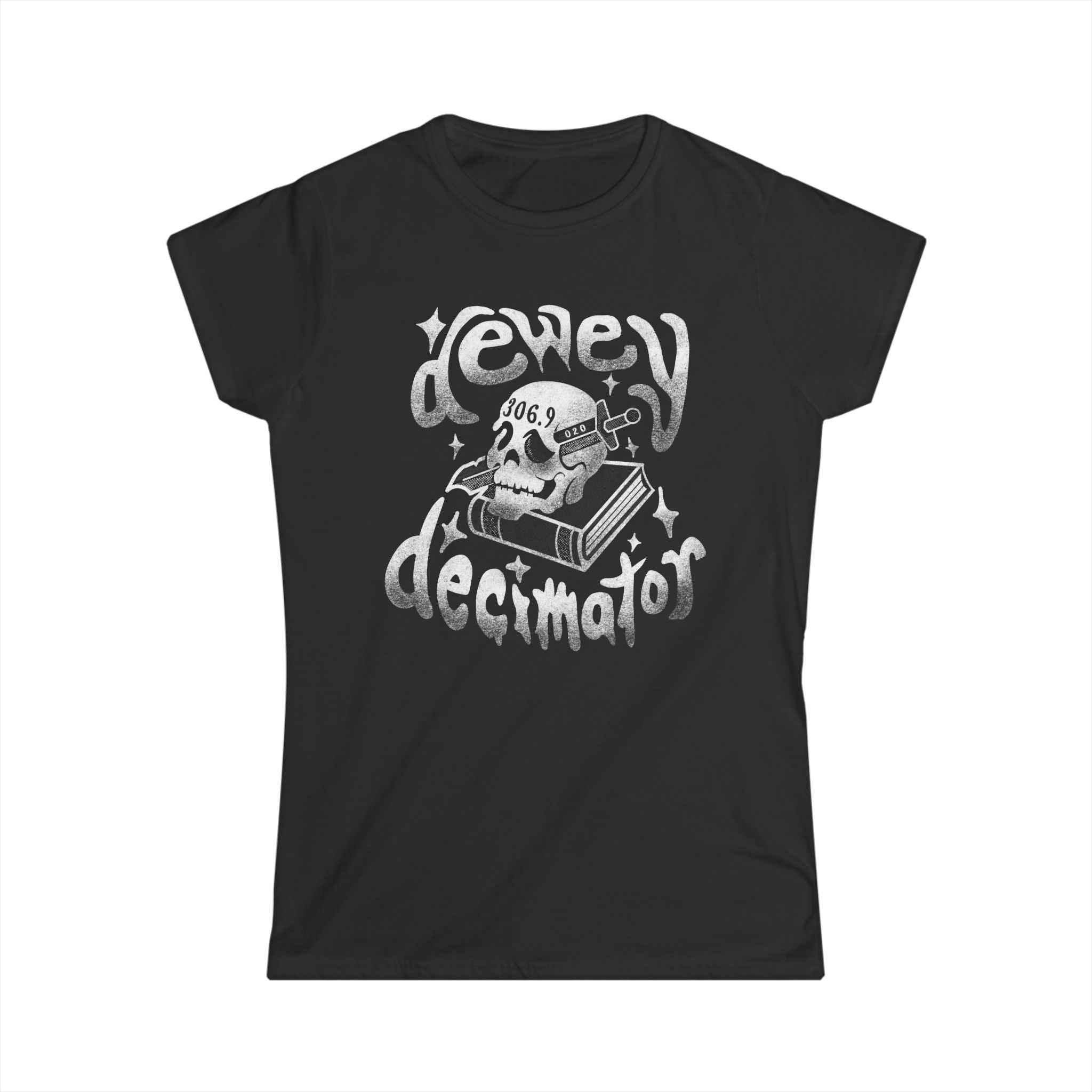 Women's Softstyle Tee - Dewey Decimator, Distressed Design