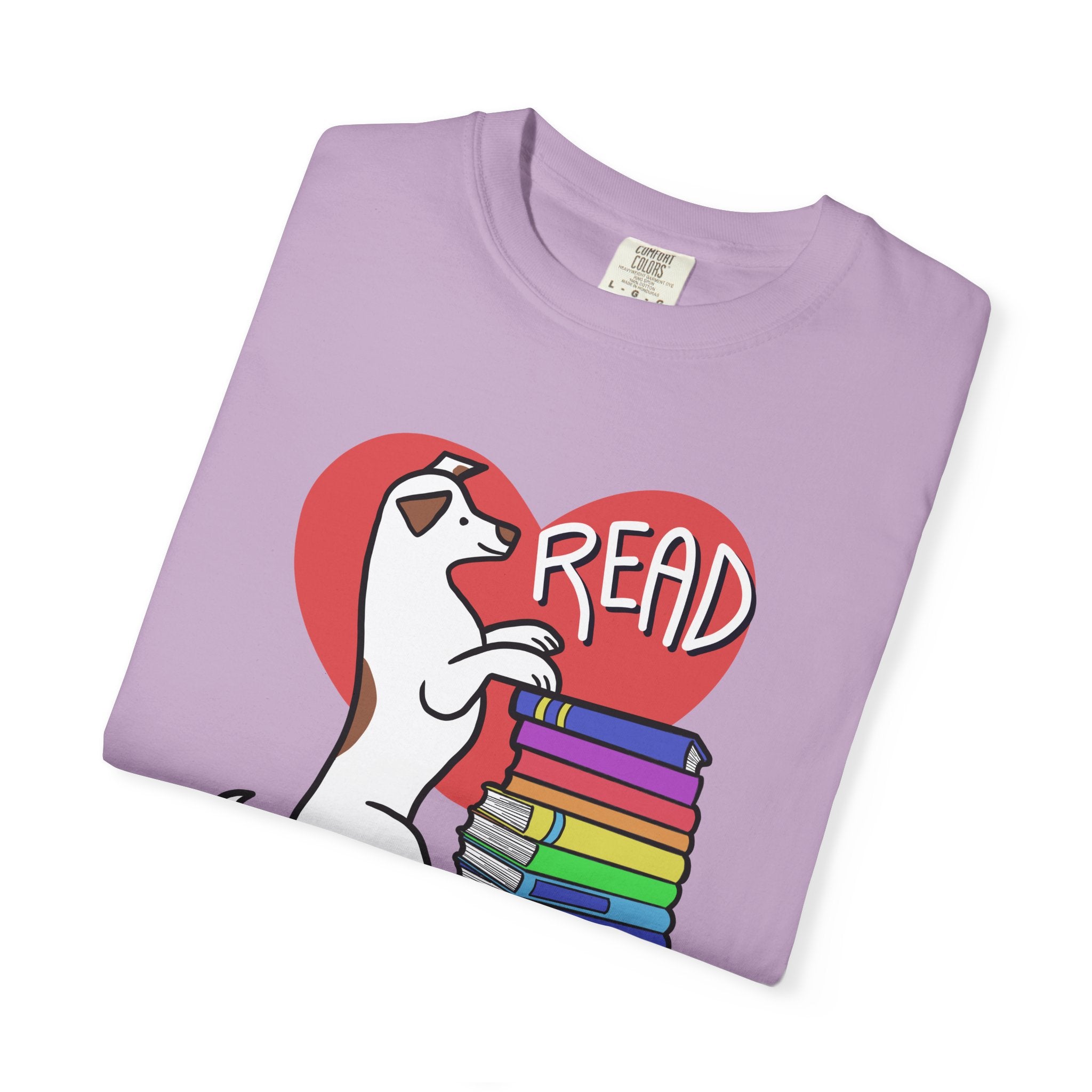Bookish Dog Lover Tee, Read T-Shirt, Unisex Cotton Shirt, Gift for Readers, Literary Apparel, Cute Pet Lover Top