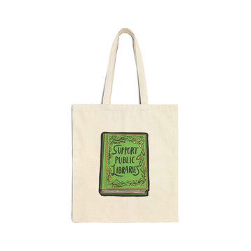 Support Public Libraries Cotton Canvas Tote Bag | Eco-Friendly
