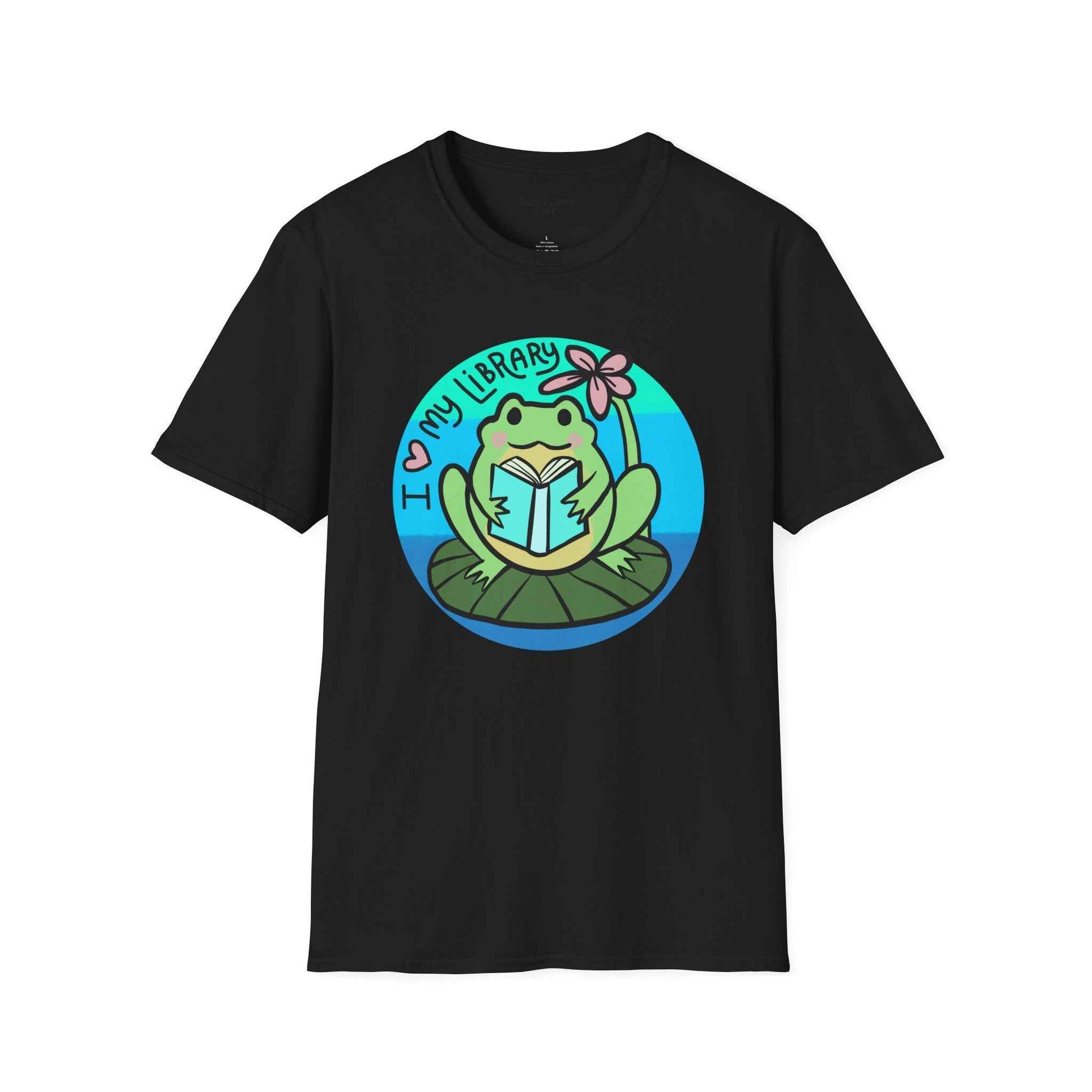 Softstyle 'I Love My Library' Unisex T-Shirt - Frog