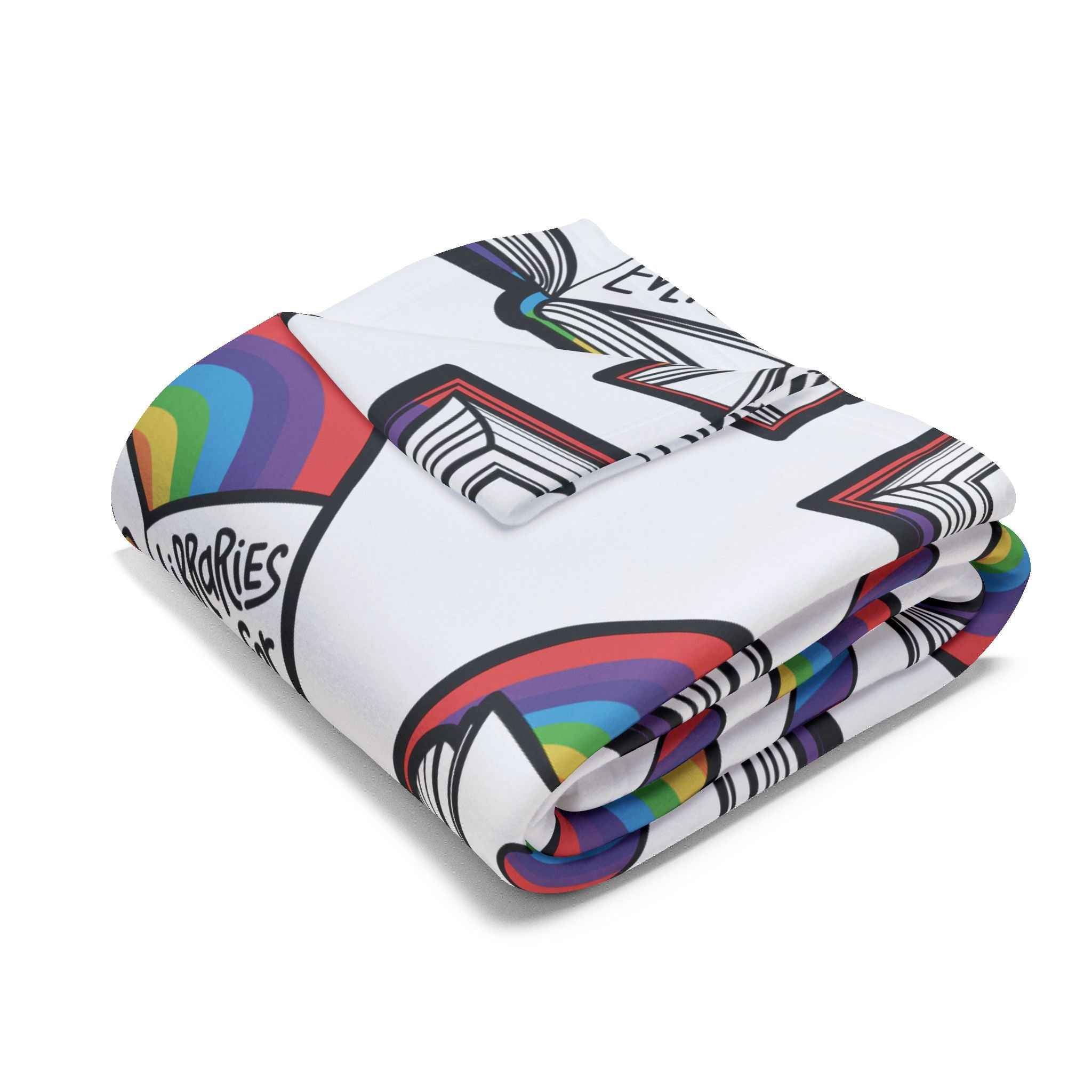 "Libraries are for Everyone" Fleece Blanket |  LGBTQ+ Support