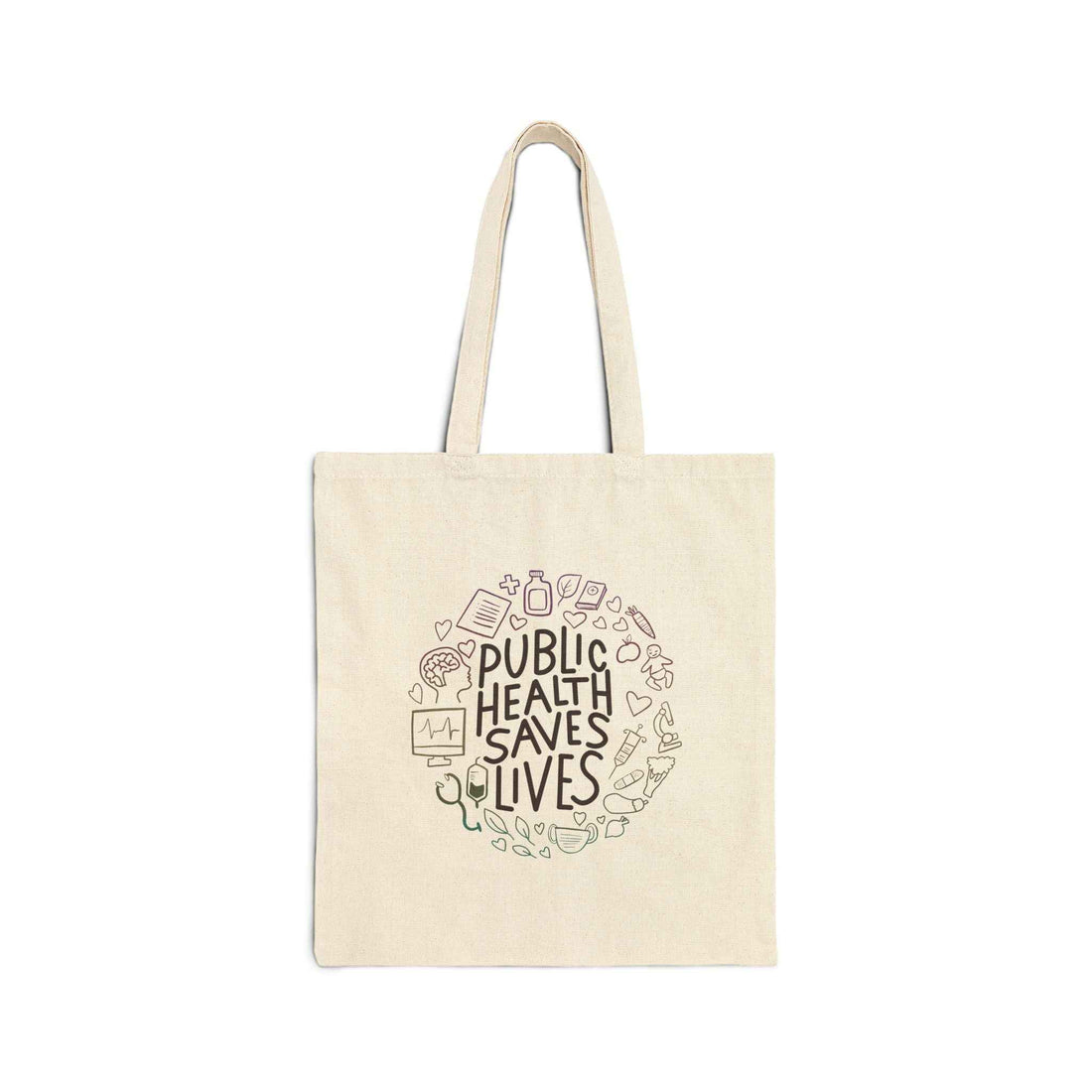 Public Health Saves Lives Cotton Canvas Tote Bag | Eco-Friendly Shopping Bag