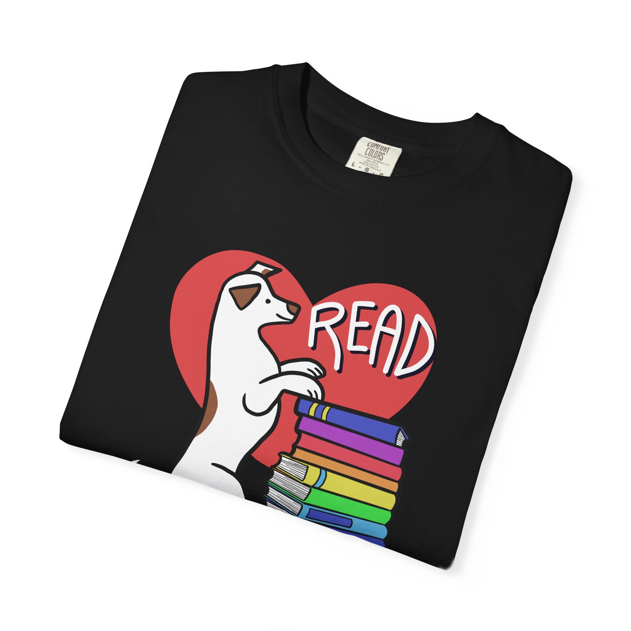 Bookish Dog Lover Tee, Read T-Shirt, Unisex Cotton Shirt, Gift for Readers, Literary Apparel, Cute Pet Lover Top