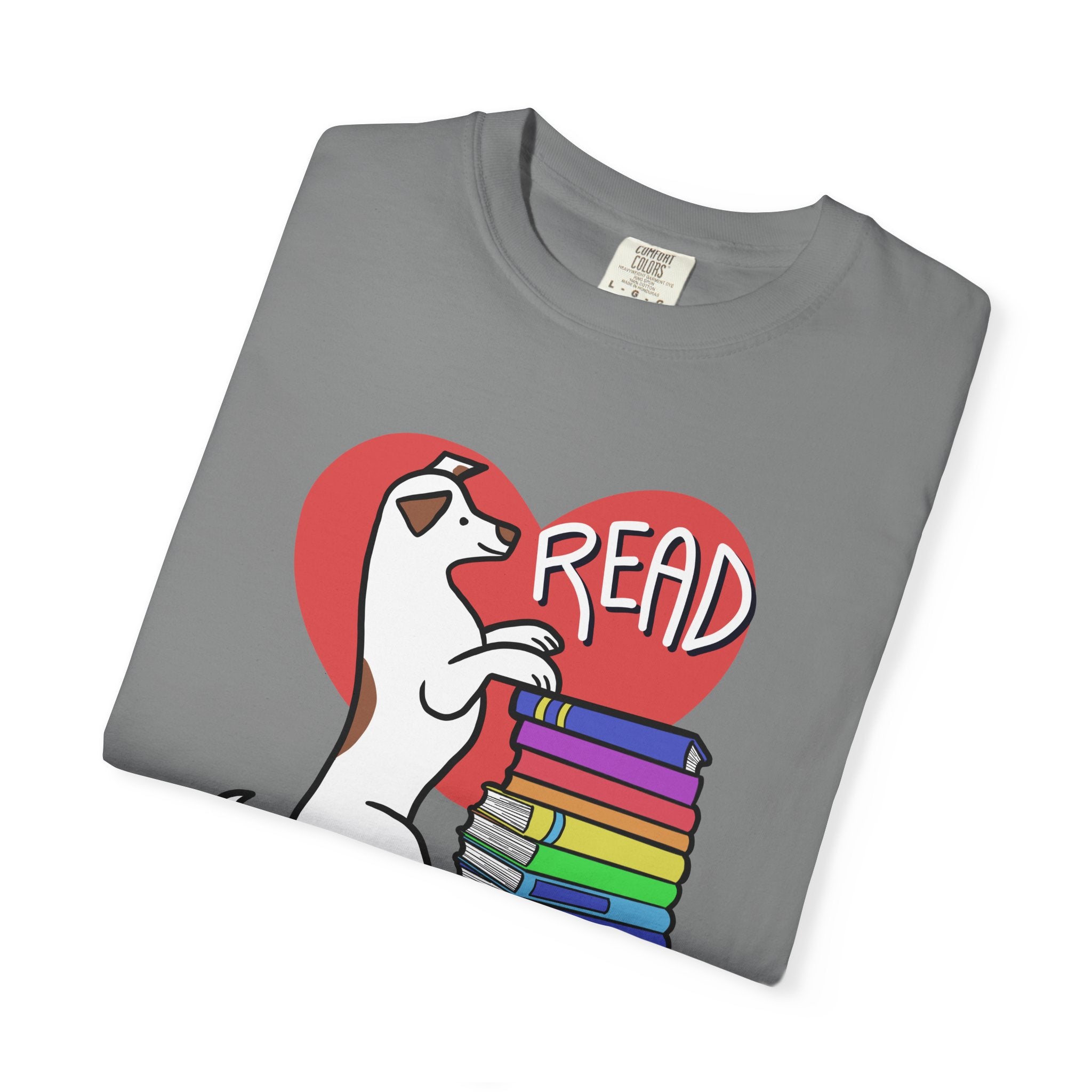 Bookish Dog Lover Tee, Read T-Shirt, Unisex Cotton Shirt, Gift for Readers, Literary Apparel, Cute Pet Lover Top