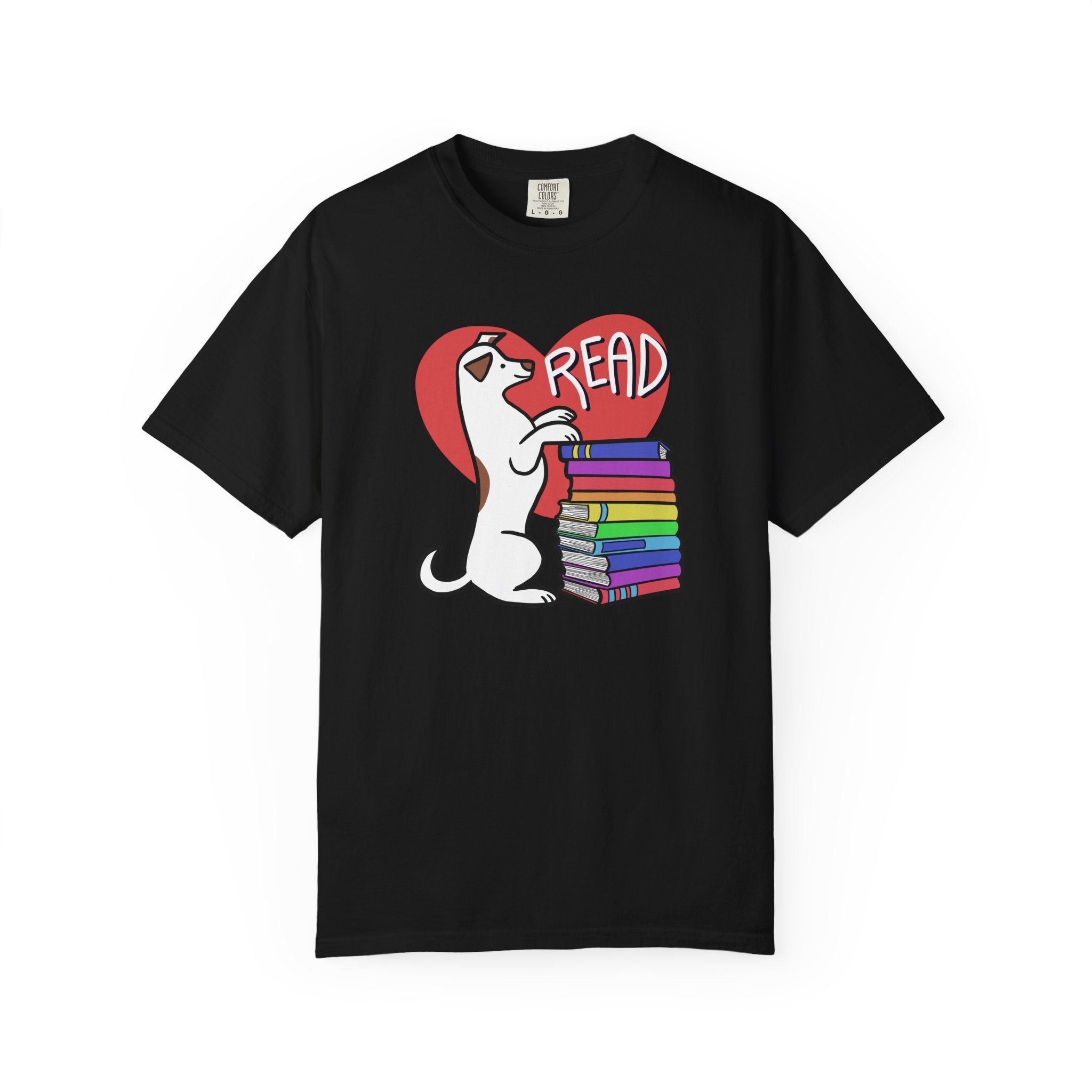 Bookish Dog Lover Tee, Read T-Shirt, Unisex Cotton Shirt, Gift for Readers, Literary Apparel, Cute Pet Lover Top