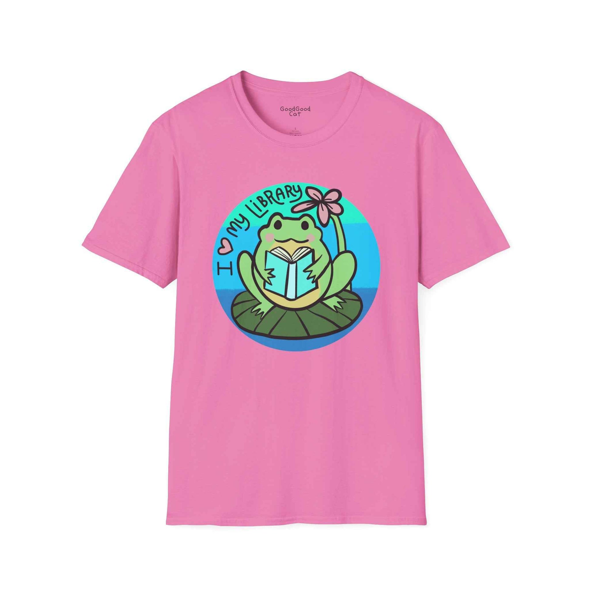 Softstyle 'I Love My Library' Unisex T-Shirt - Frog