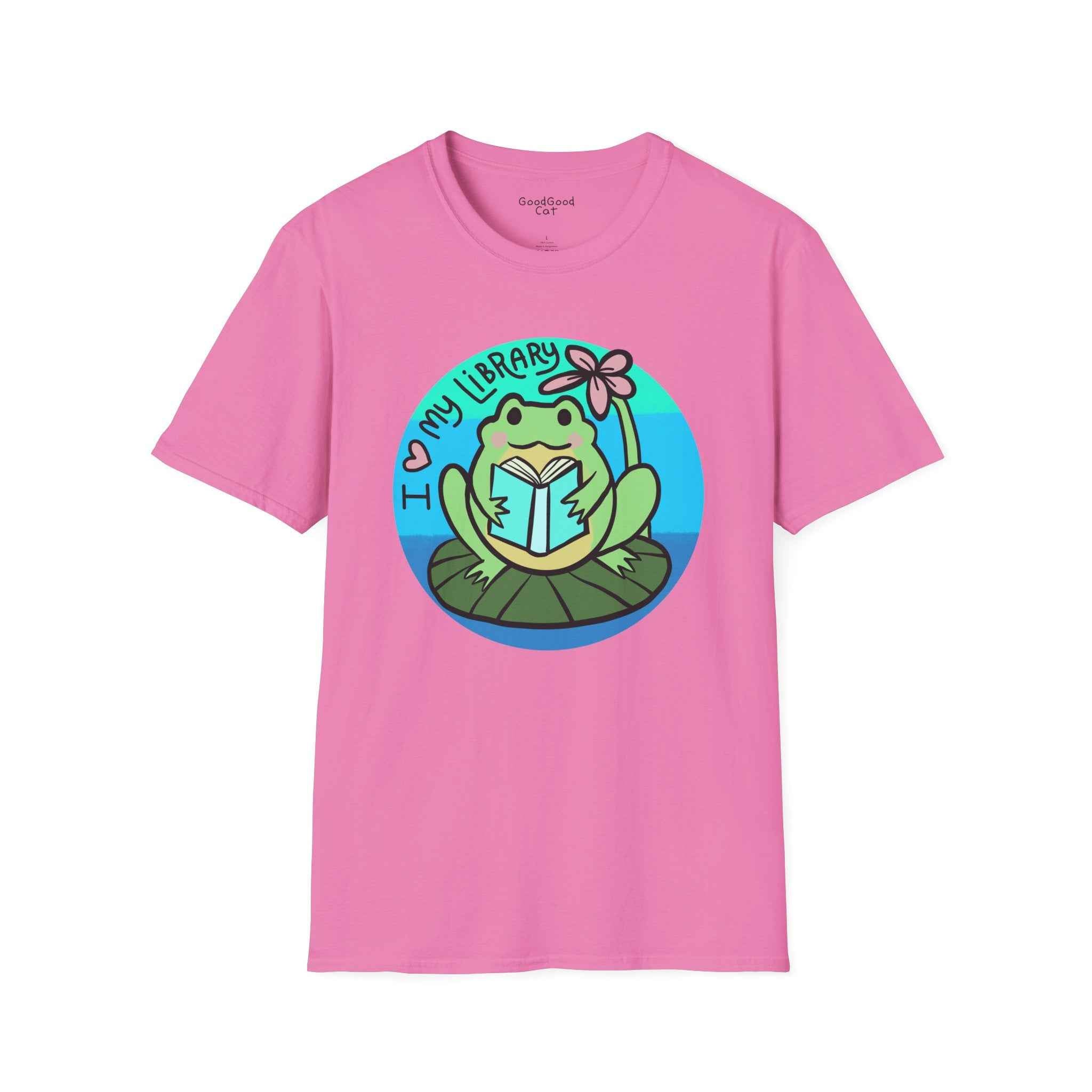 Softstyle 'I Love My Library' Unisex T-Shirt - Frog
