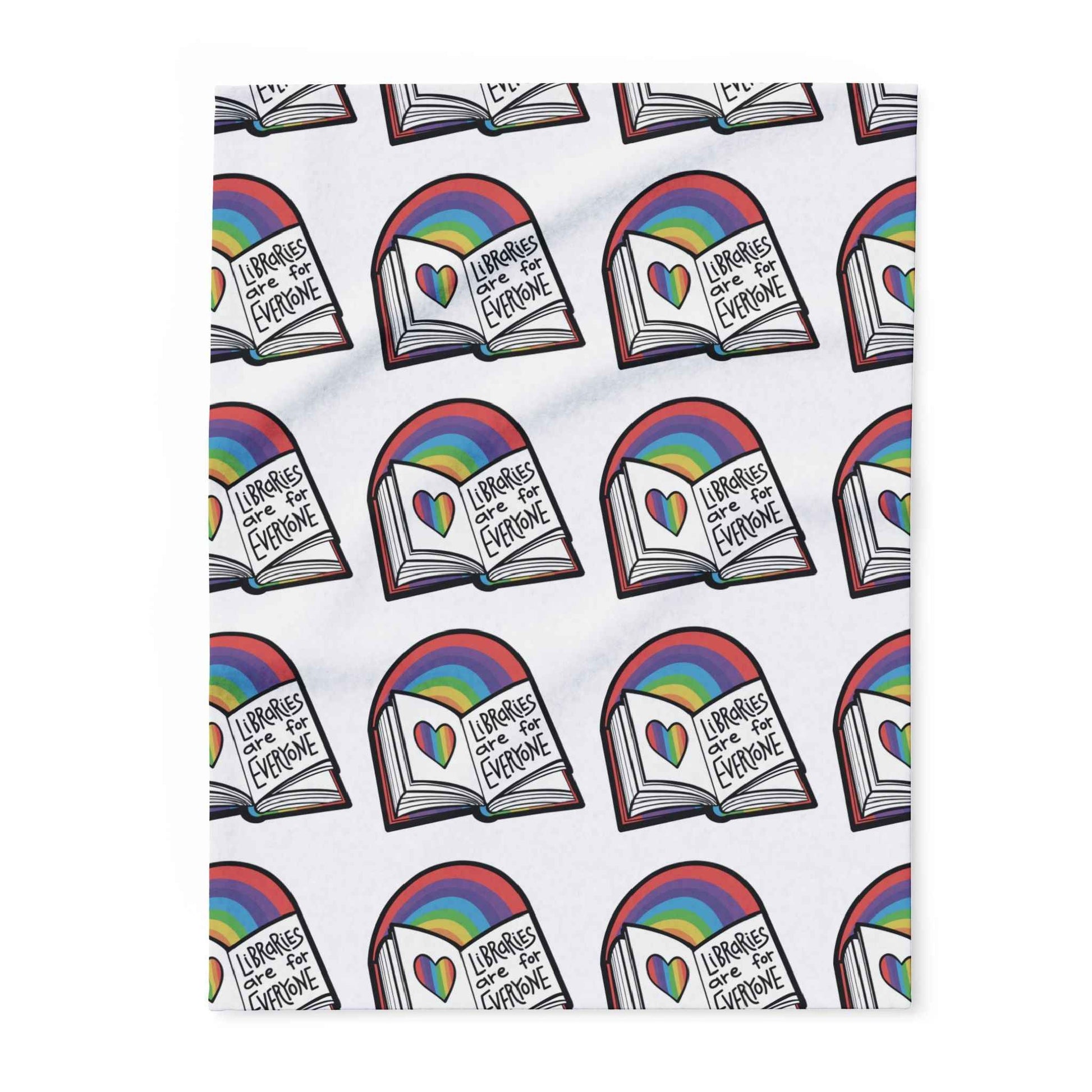 "Libraries are for Everyone" Fleece Blanket |  LGBTQ+ Support