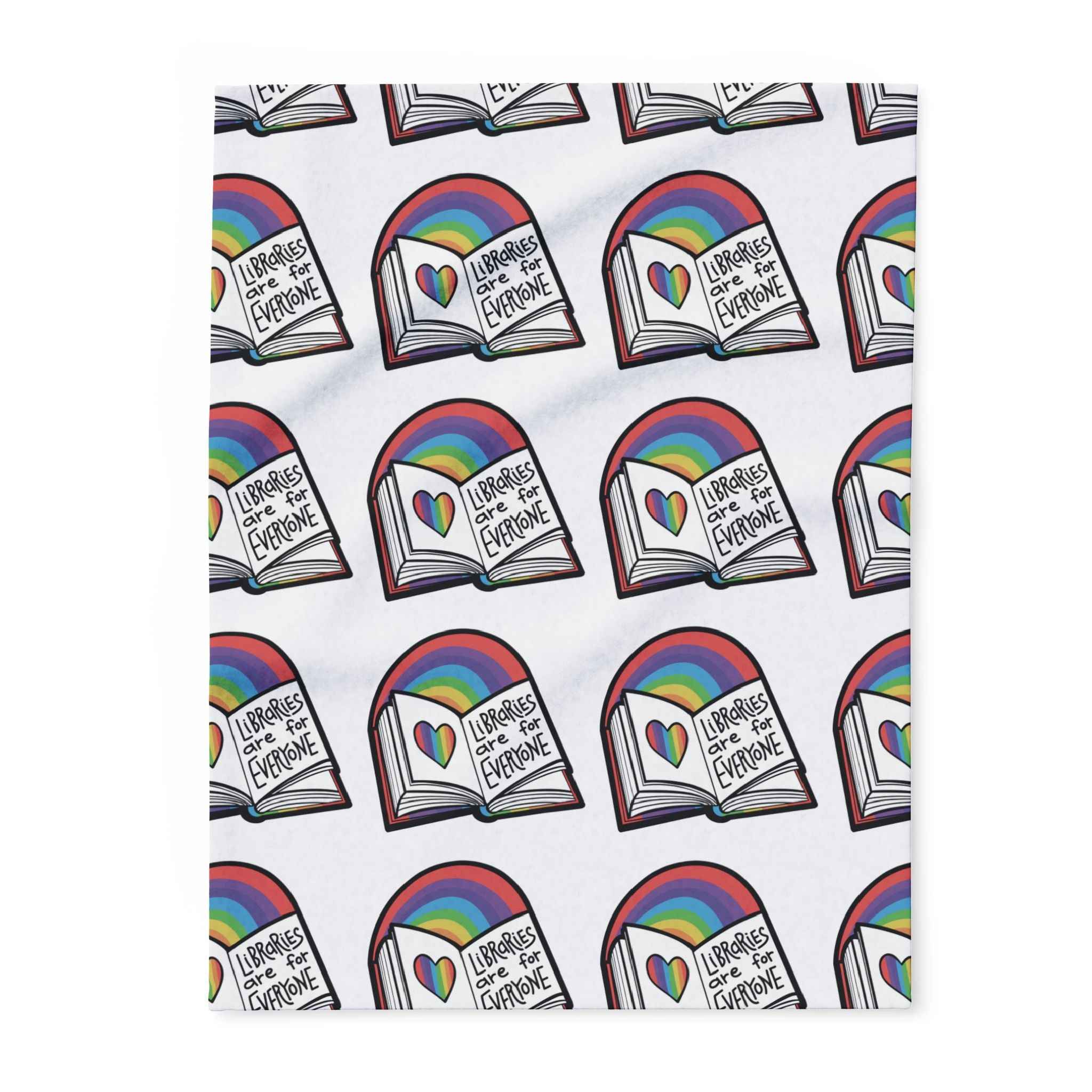 "Libraries are for Everyone" Fleece Blanket |  LGBTQ+ Support