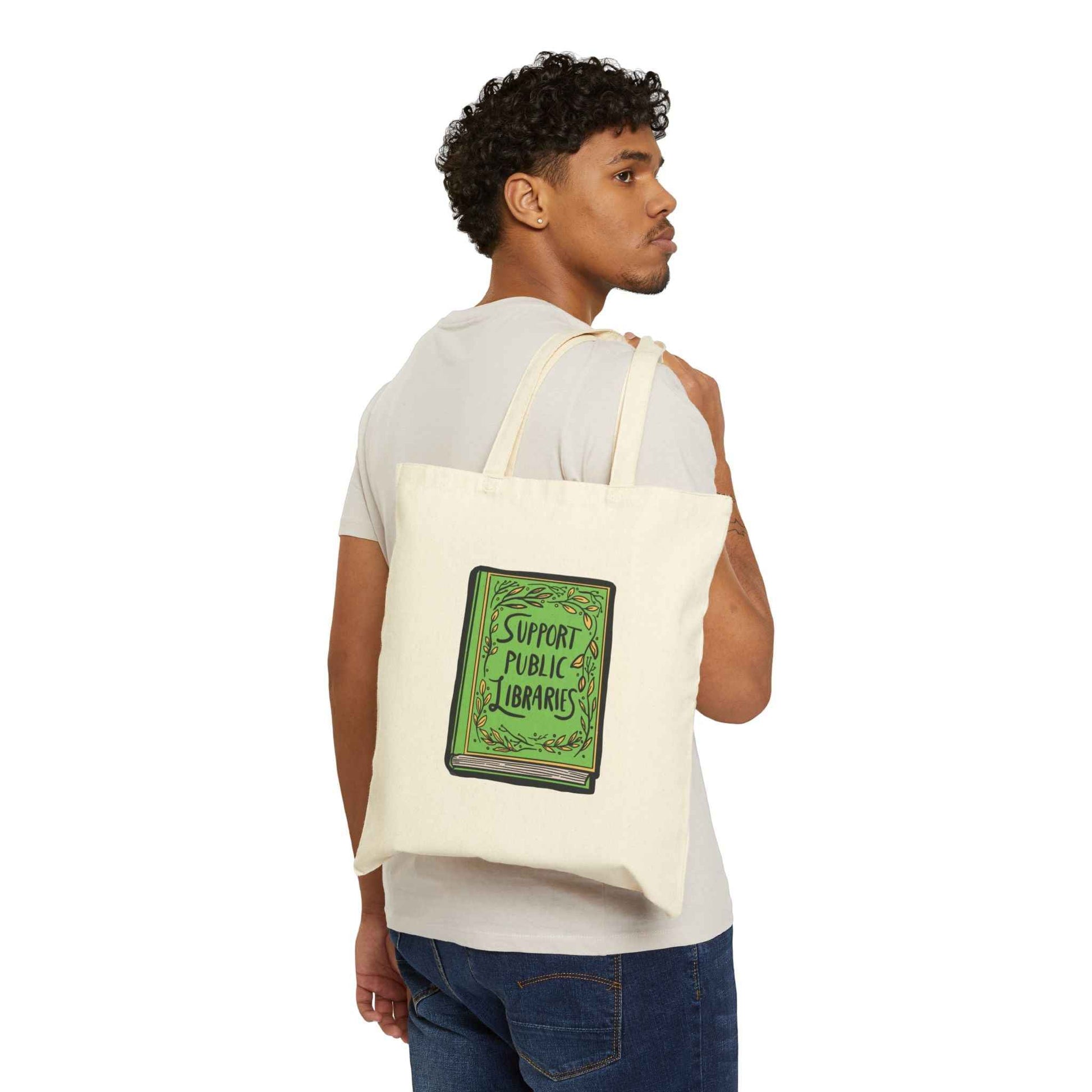 Support Public Libraries Cotton Canvas Tote Bag | Eco-Friendly