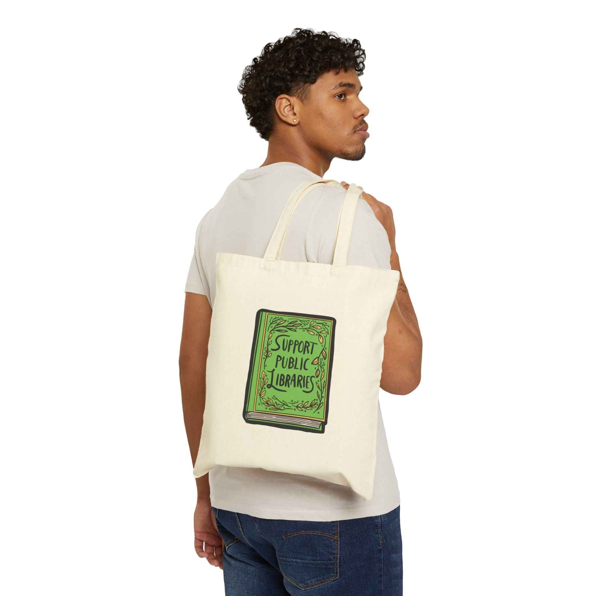 Support Public Libraries Cotton Canvas Tote Bag | Eco-Friendly