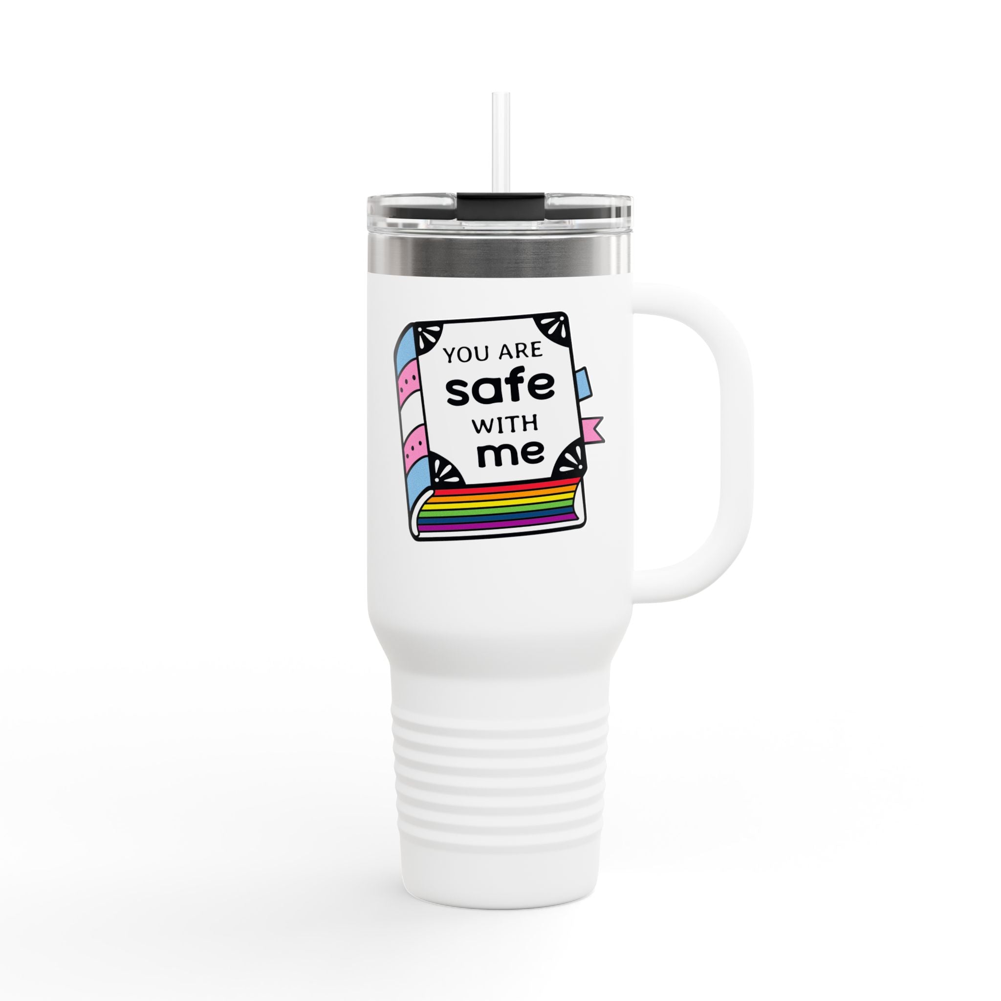 Colorful Insulated Travel Mug - You Are Safe With Me
