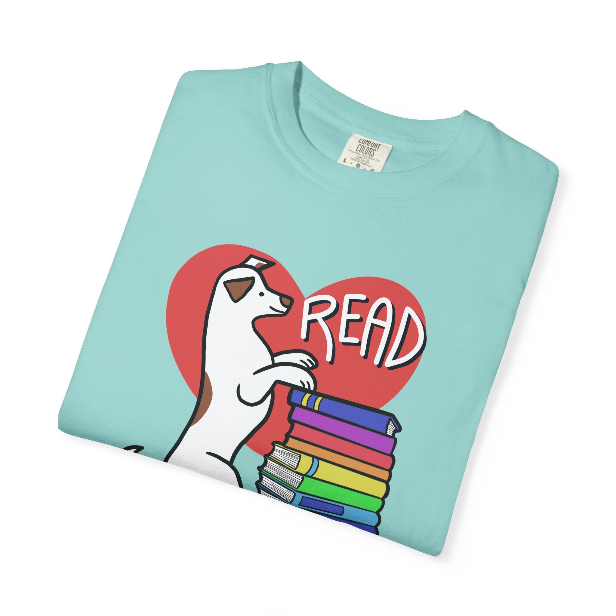Bookish Dog Lover Tee, Read T-Shirt, Unisex Cotton Shirt, Gift for Readers, Literary Apparel, Cute Pet Lover Top