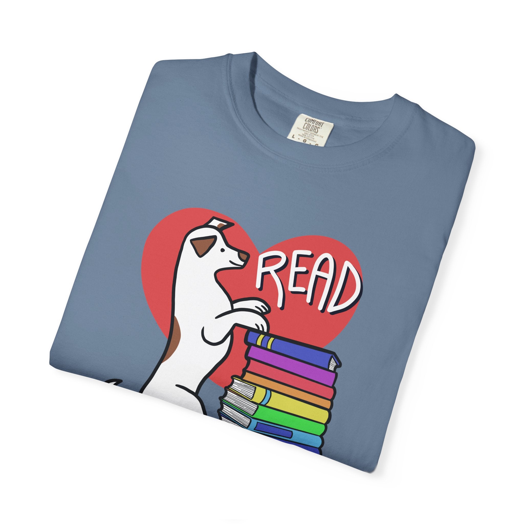 Bookish Dog Lover Tee, Read T-Shirt, Unisex Cotton Shirt, Gift for Readers, Literary Apparel, Cute Pet Lover Top