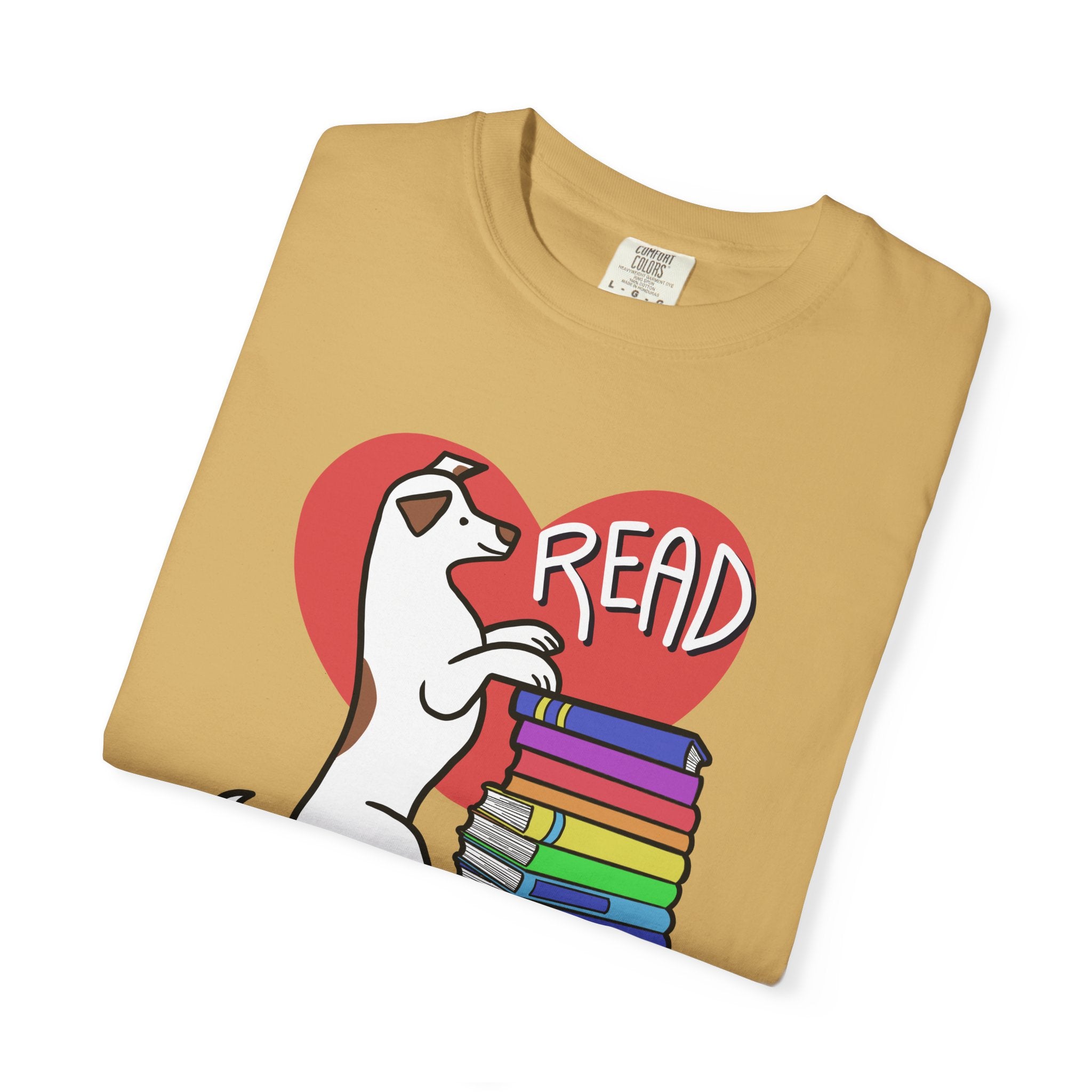 Bookish Dog Lover Tee, Read T-Shirt, Unisex Cotton Shirt, Gift for Readers, Literary Apparel, Cute Pet Lover Top