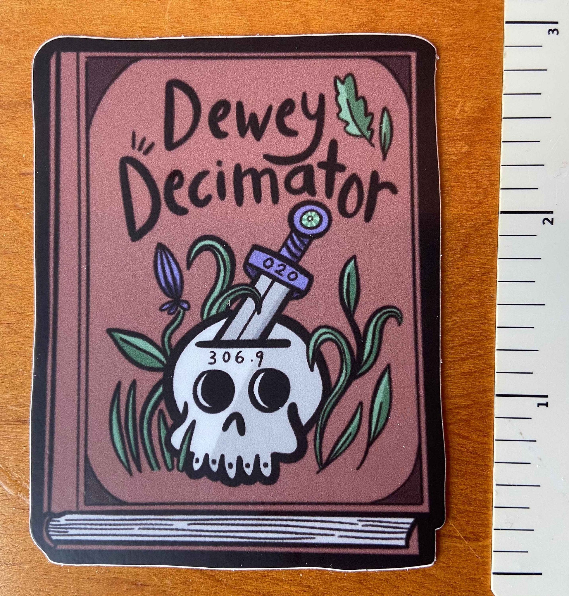 Dewey Decimator Sticker (Brown) ||| dewey decimal | Librarians | Libraries | Dark Academia | Books | Cataloger | Library Science