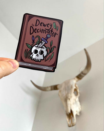 Dewey Decimator Sticker (Brown) ||| dewey decimal | Librarians | Libraries | Dark Academia | Books | Cataloger | Library Science