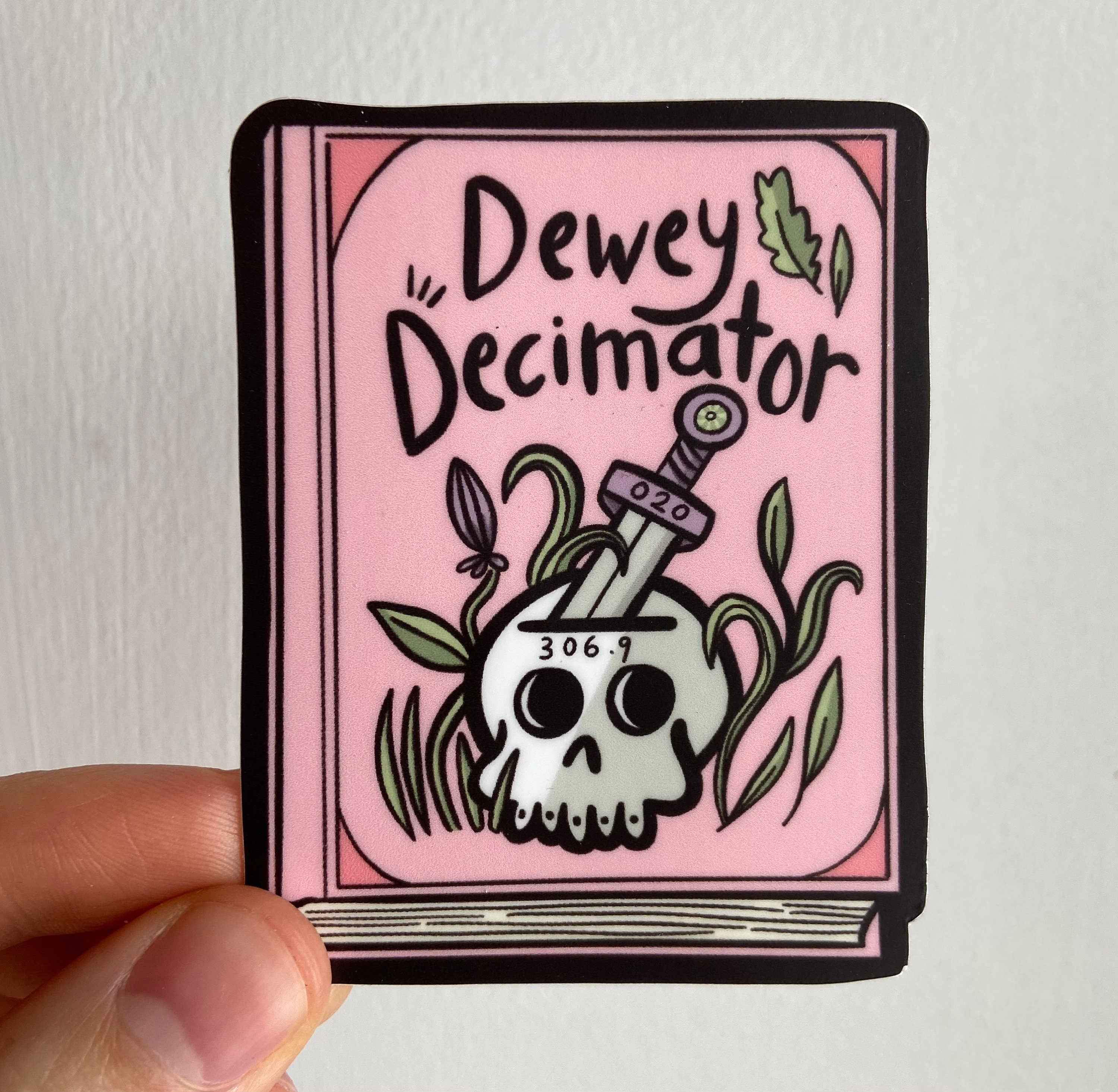 Dewey Decimator Sticker (Pink) ||| dewey decimal | Librarians | Libraries | Dark Academia | Books | Cataloger | Library Science