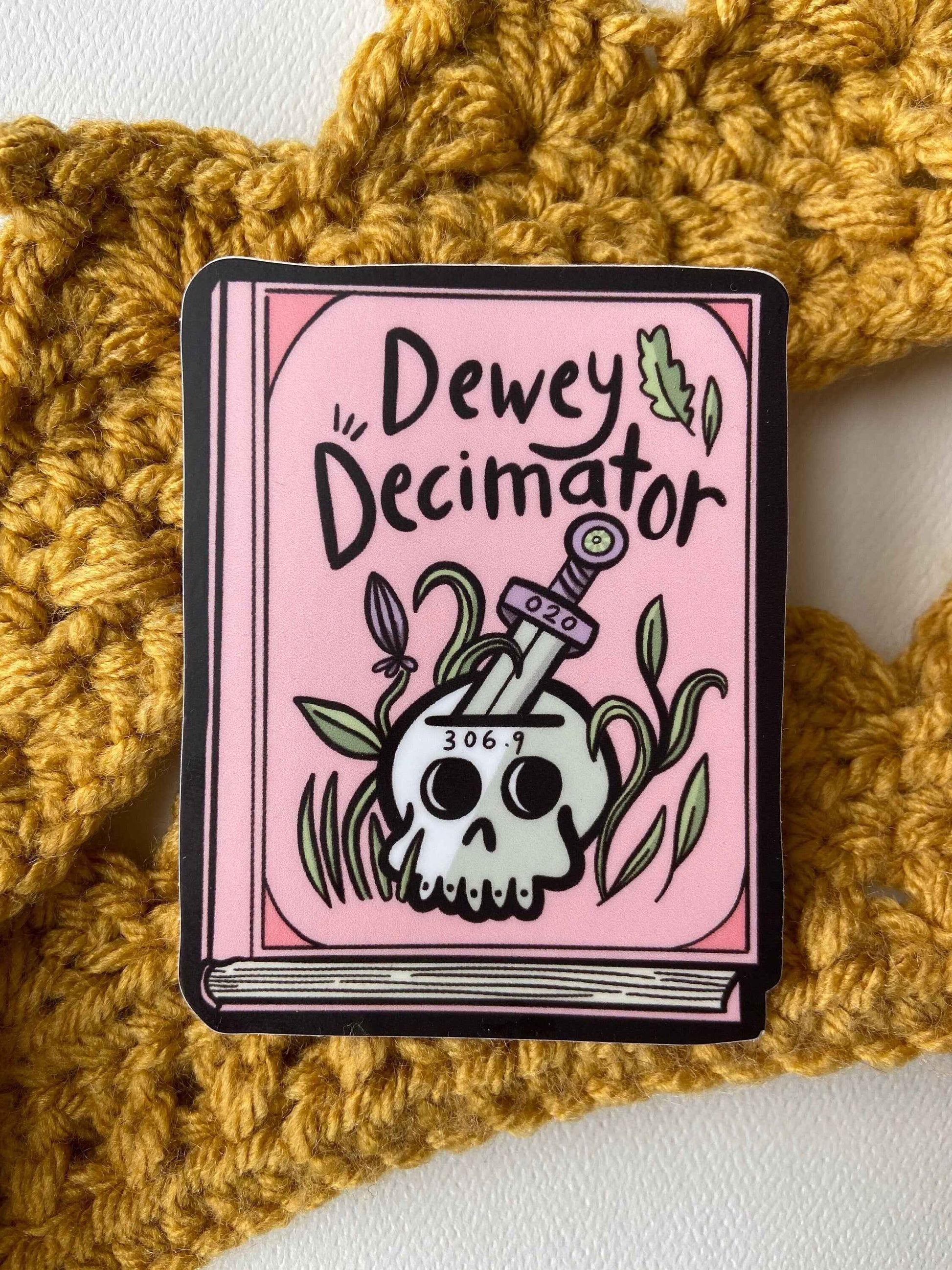 Dewey Decimator Sticker (Pink) ||| dewey decimal | Librarians | Libraries | Dark Academia | Books | Cataloger | Library Science