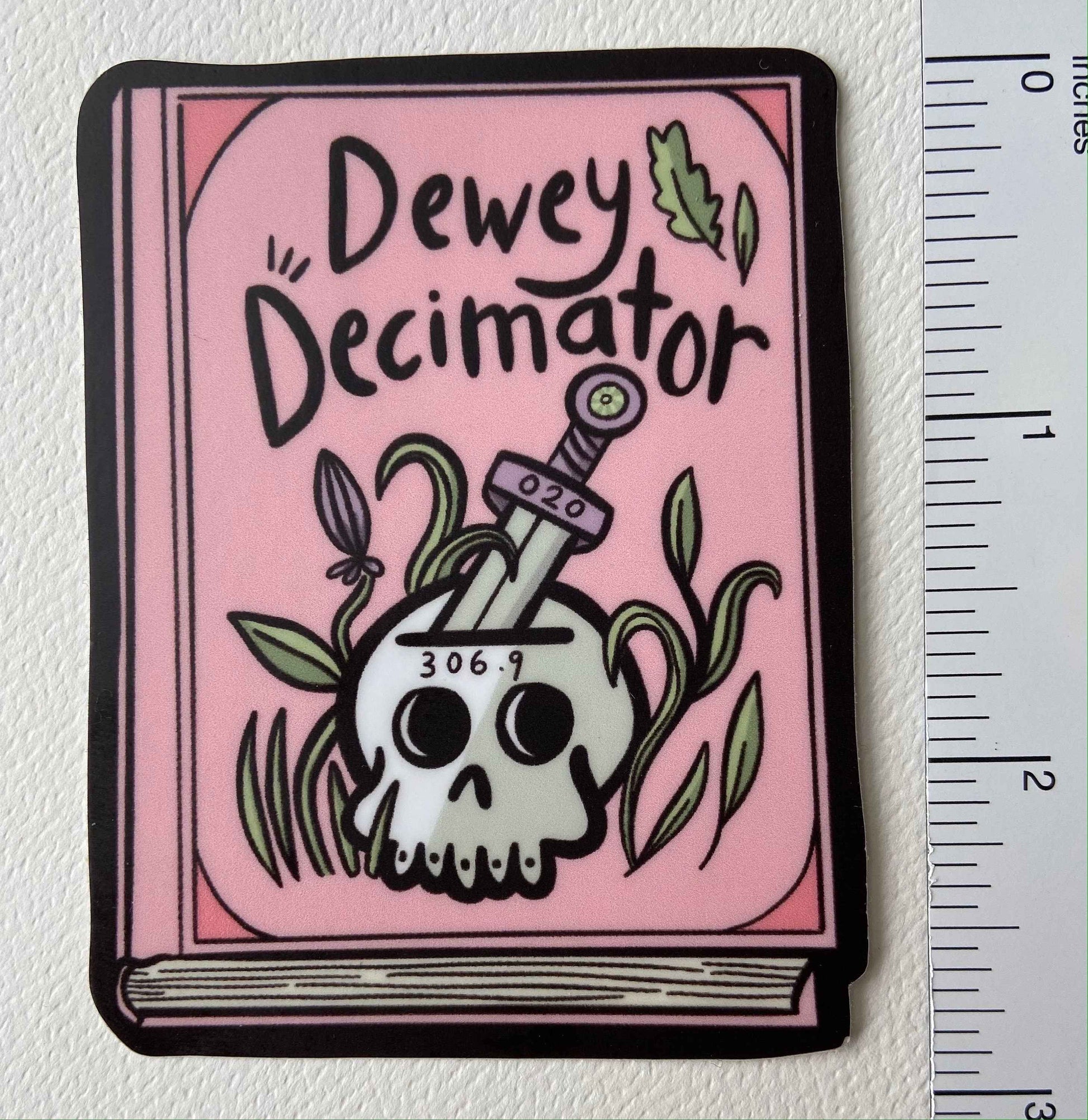Dewey Decimator Sticker (Pink) ||| dewey decimal | Librarians | Libraries | Dark Academia | Books | Cataloger | Library Science