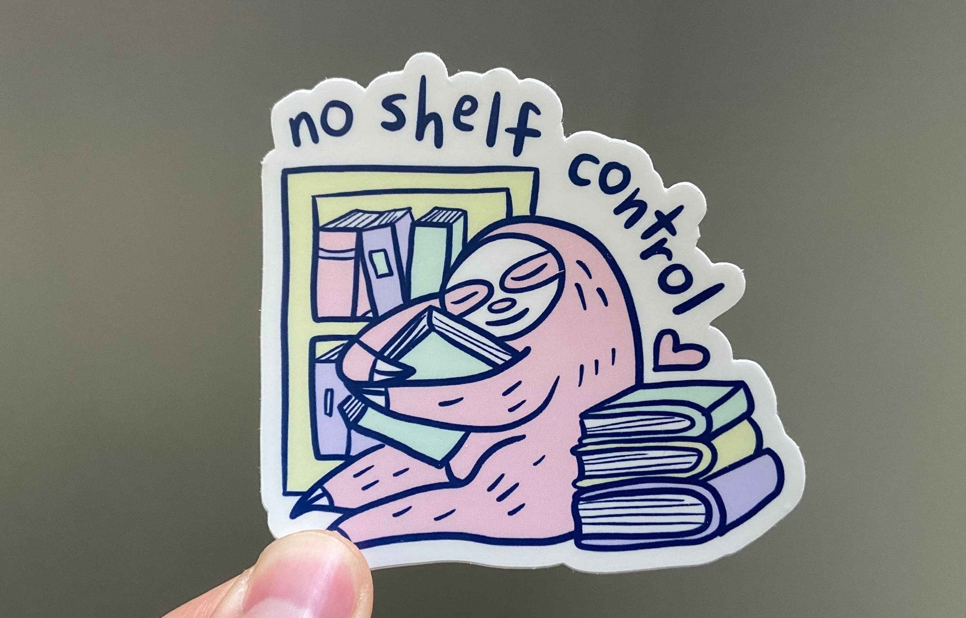 No Shelf Control Sticker || Sloth || Books || Library || Reading