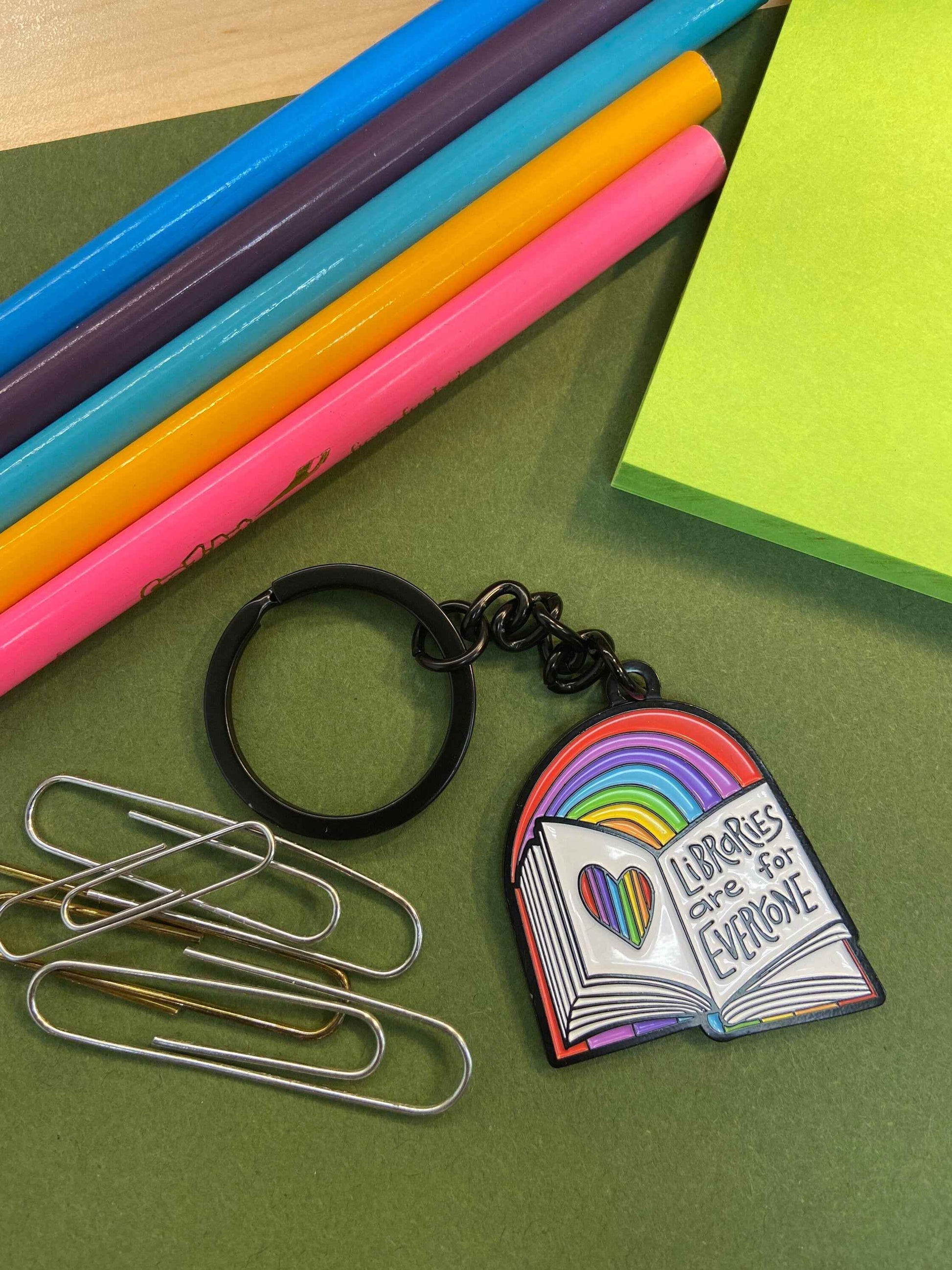 Libraries Are for Everyone | Enamel Keychain | Librarian | Pride |