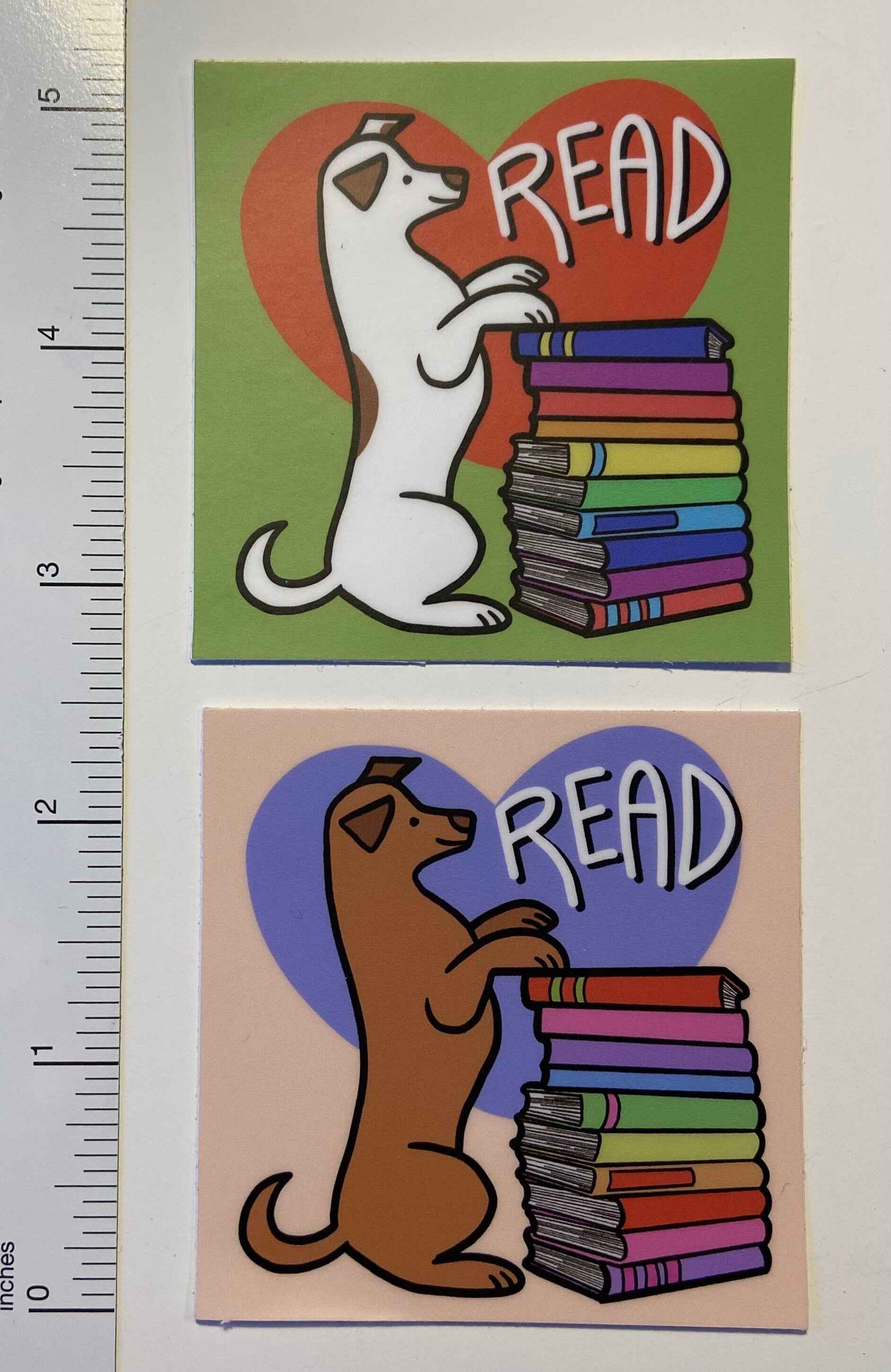 Dog Read Sticker || Black Dog with Books
