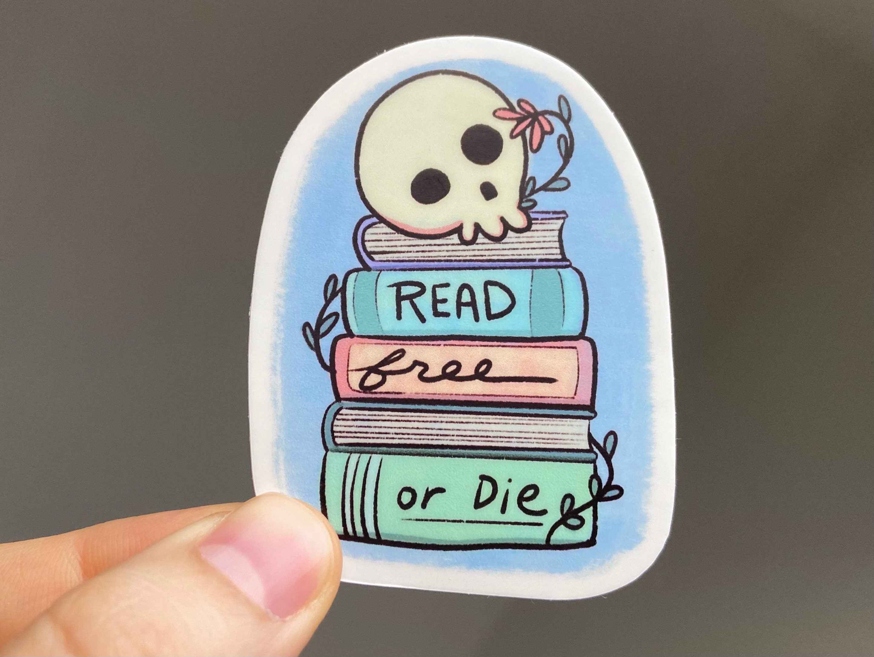 Read Free or Die Sticker (original design) | Librarians | Libraries | Academia | Banned Books | Library Science