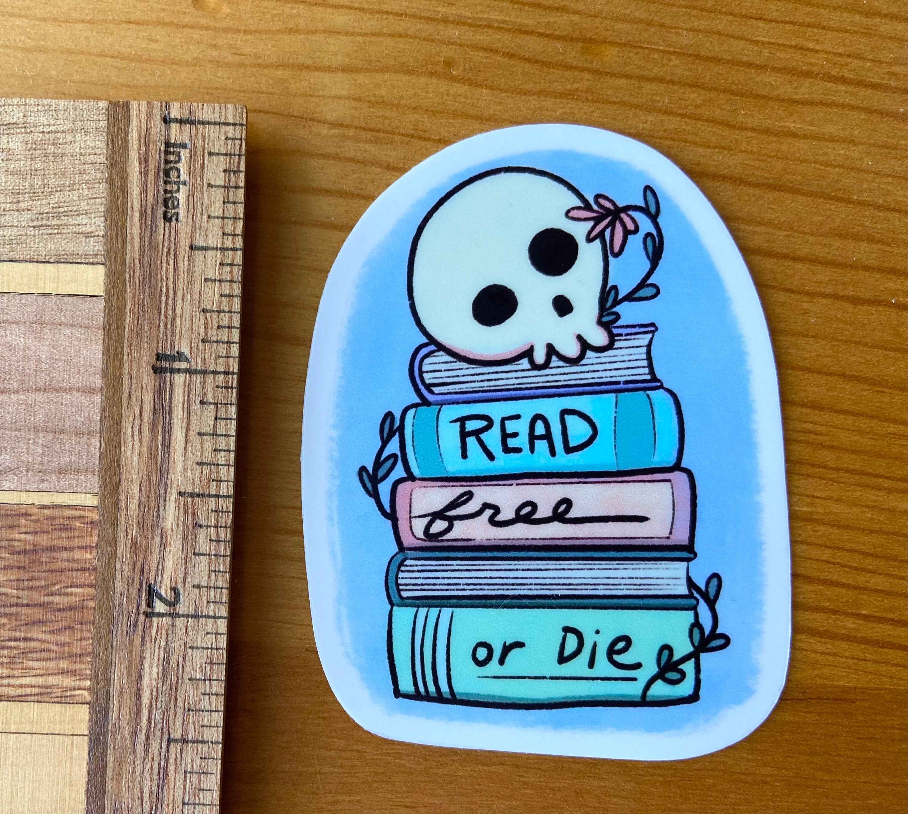 Read Free or Die Sticker (original design) | Librarians | Libraries | Academia | Banned Books | Library Science
