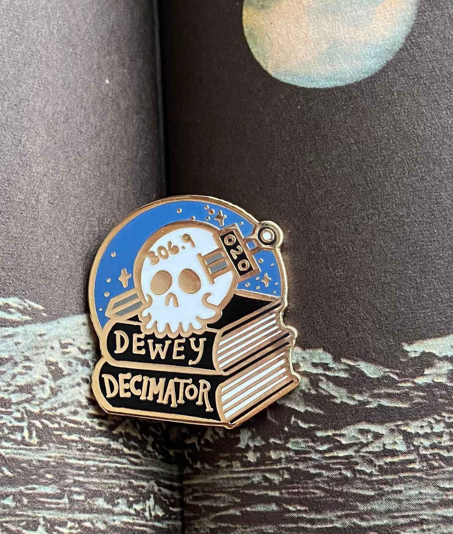 Dewey Decimator Pin | Enamel Pin | Librarian | Cataloger |