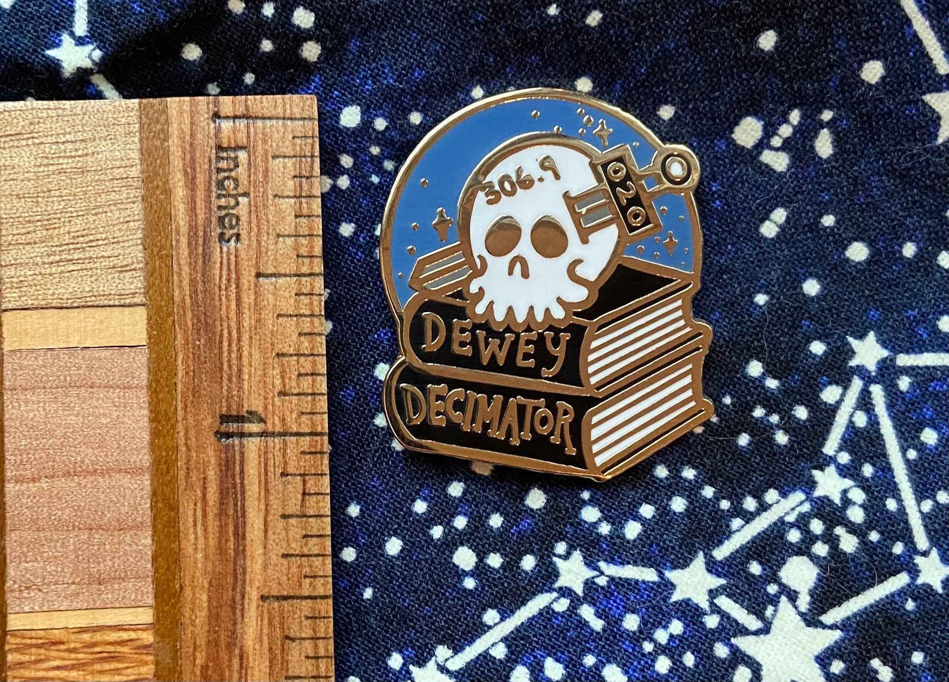 Dewey Decimator Pin | Enamel Pin | Librarian | Cataloger |