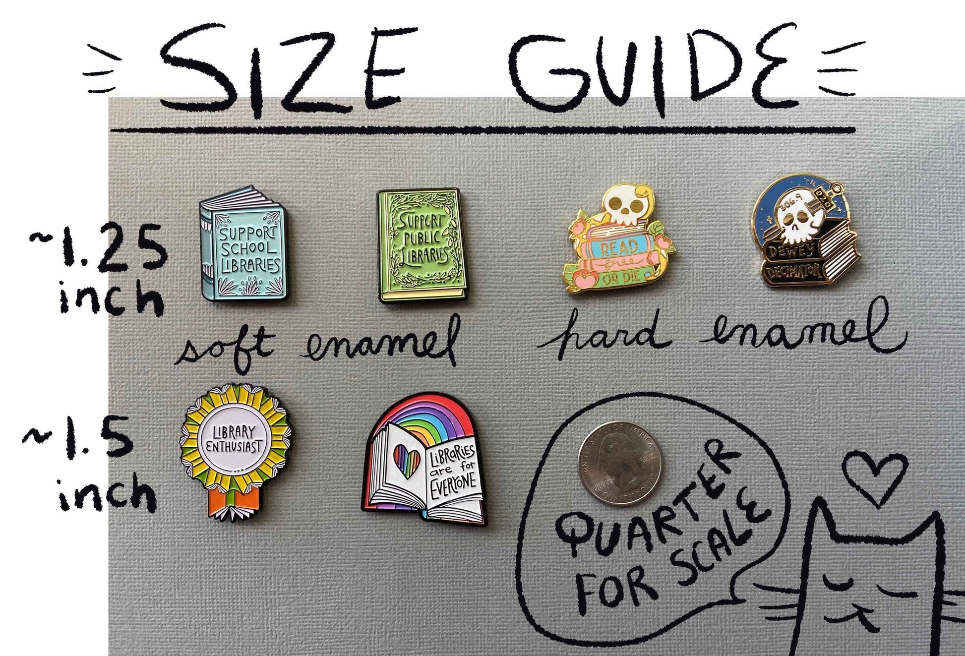 Support School Libraries Enamel Pin | Librarian |