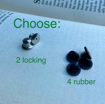 Add-on/upgrade: LOCKING BACKS or extra rubber backs